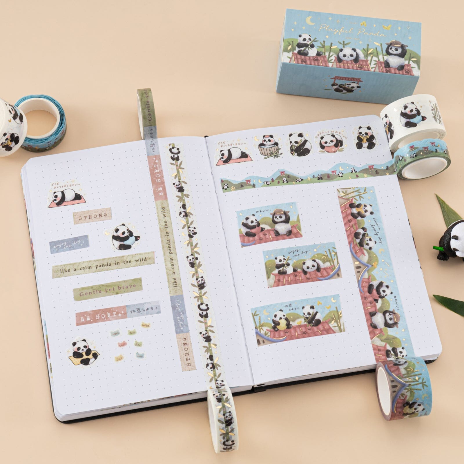 Tsuki ‘Playful Panda’ Washi Tape Set