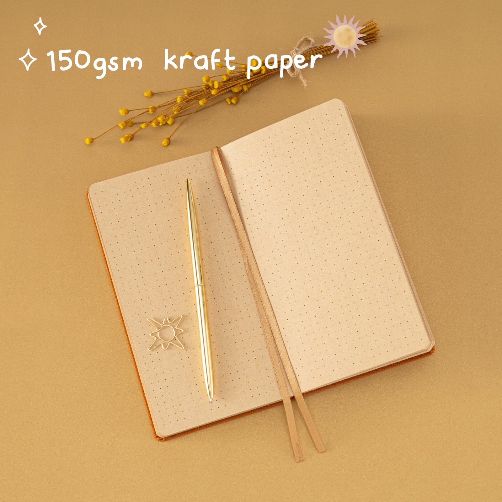 Tsuki ‘Sunbeam Magic’ Kraft Travel Notebook ☾