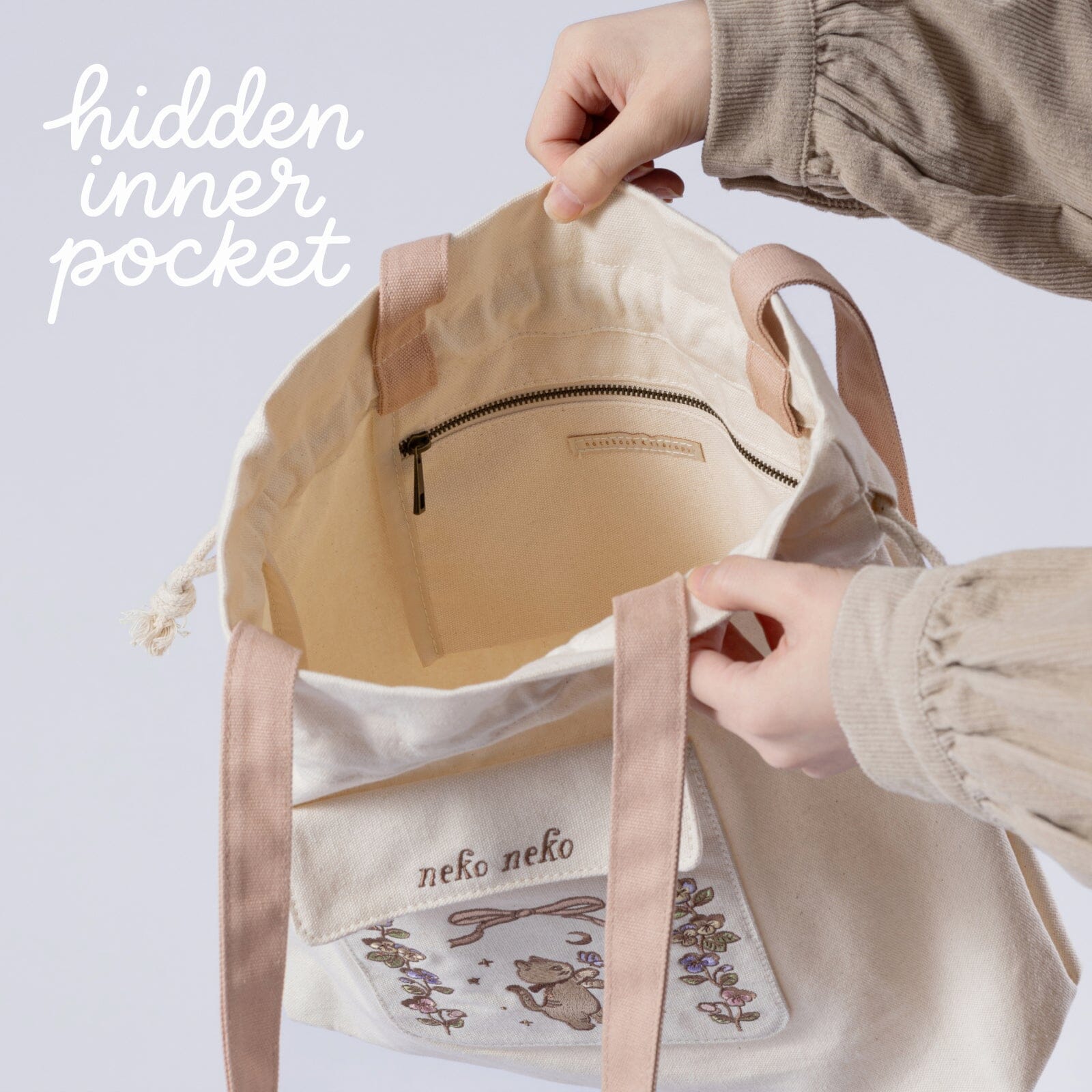 Tsuki ‘Vintage Neko’ Limited Edition Embroidered Tote Bag ☾