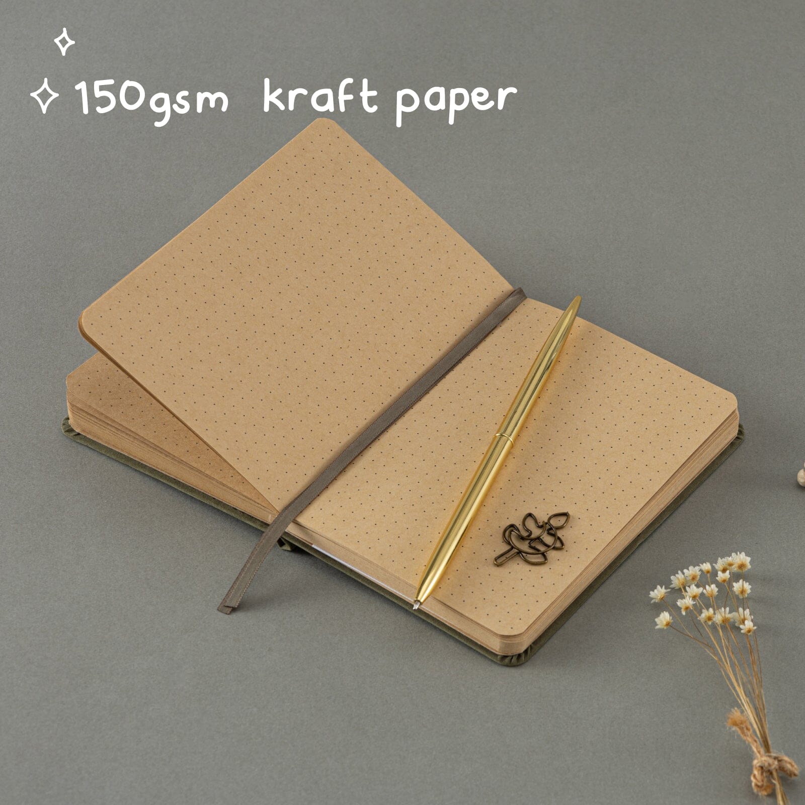 Tsuki ‘Fern Fable’ A6 Kraft Paper Travel Notebook ☾