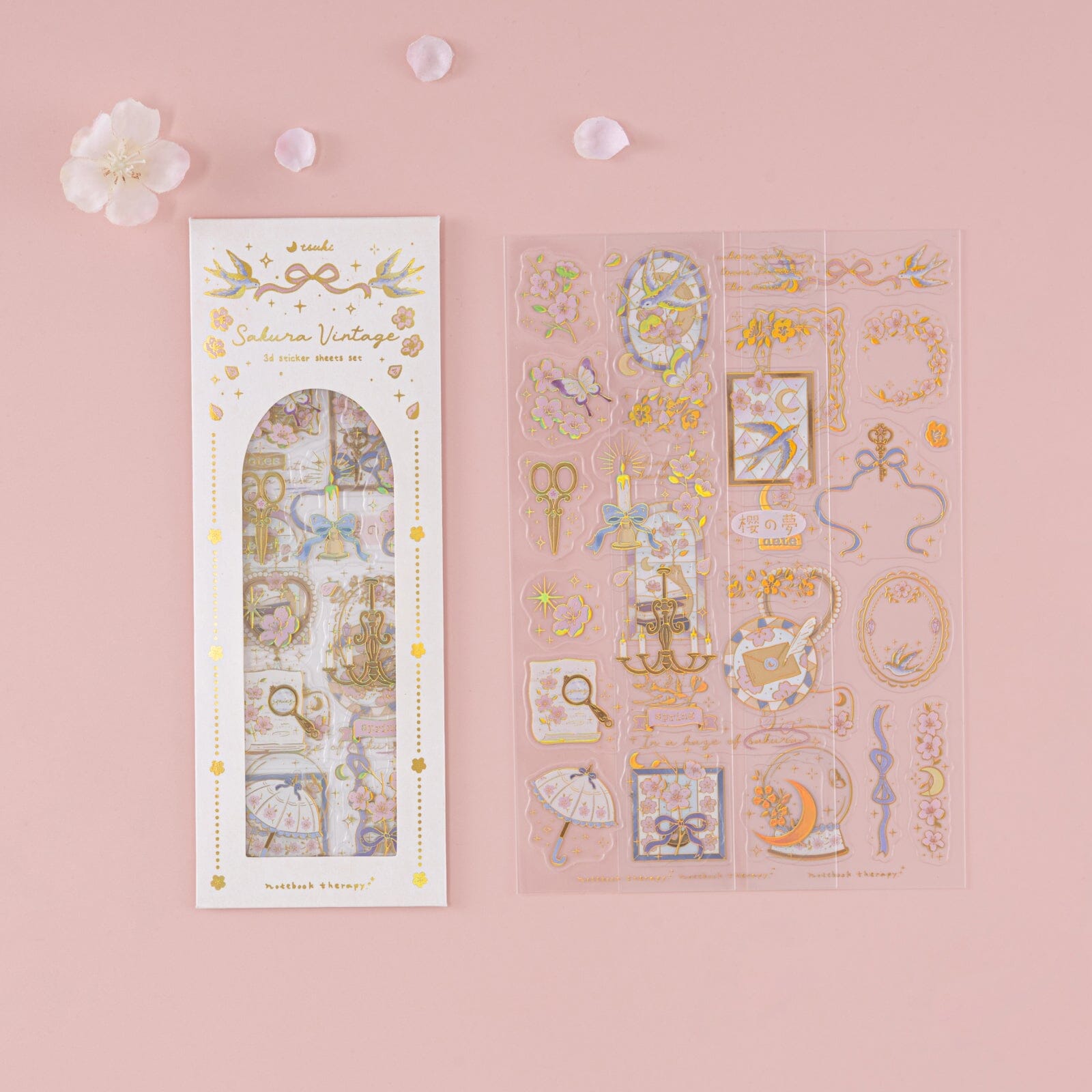 Tsuki ‘Sakura Vintage’ 3D Sticker Set ☾