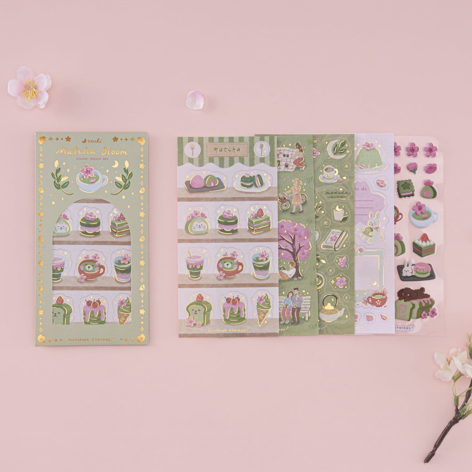 Tsuki ‘Matcha Bloom’ Sticker Set ☾