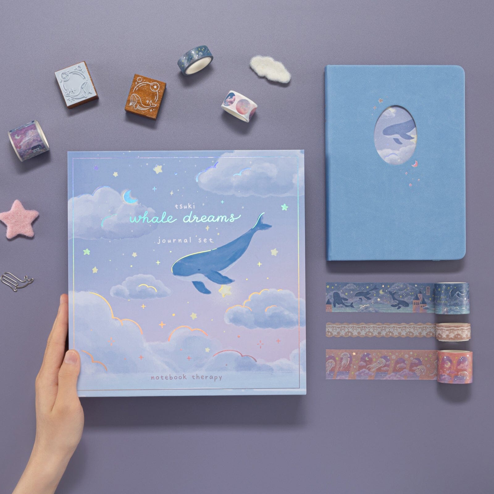 Tsuki ‘Whale Dreams’ Limited Edition Holographic Bullet Journal Set ☾