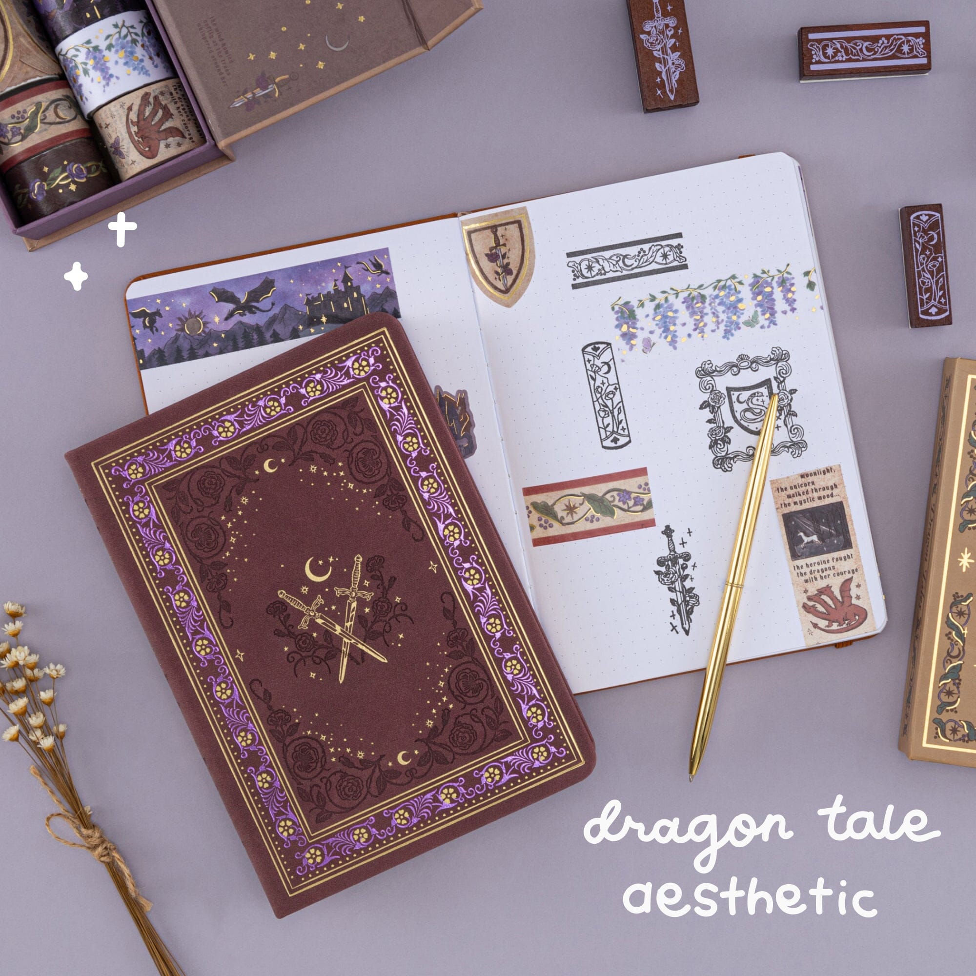 Tsuki ‘Dragon Tales’ Bullet Journal Stamp Set ☾