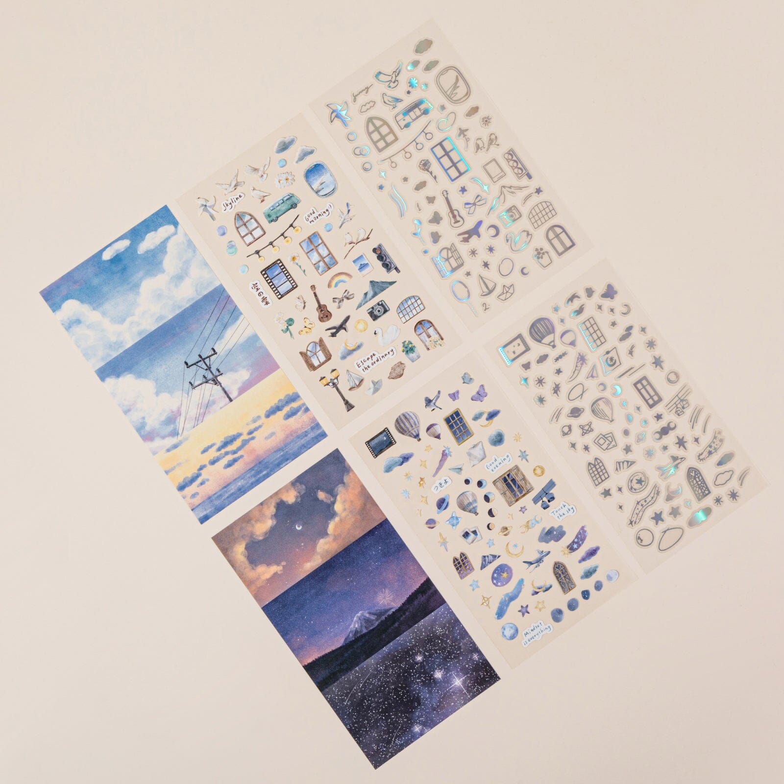 Hinoki - ‘Into the Sky’ Day and Night Sticker Set