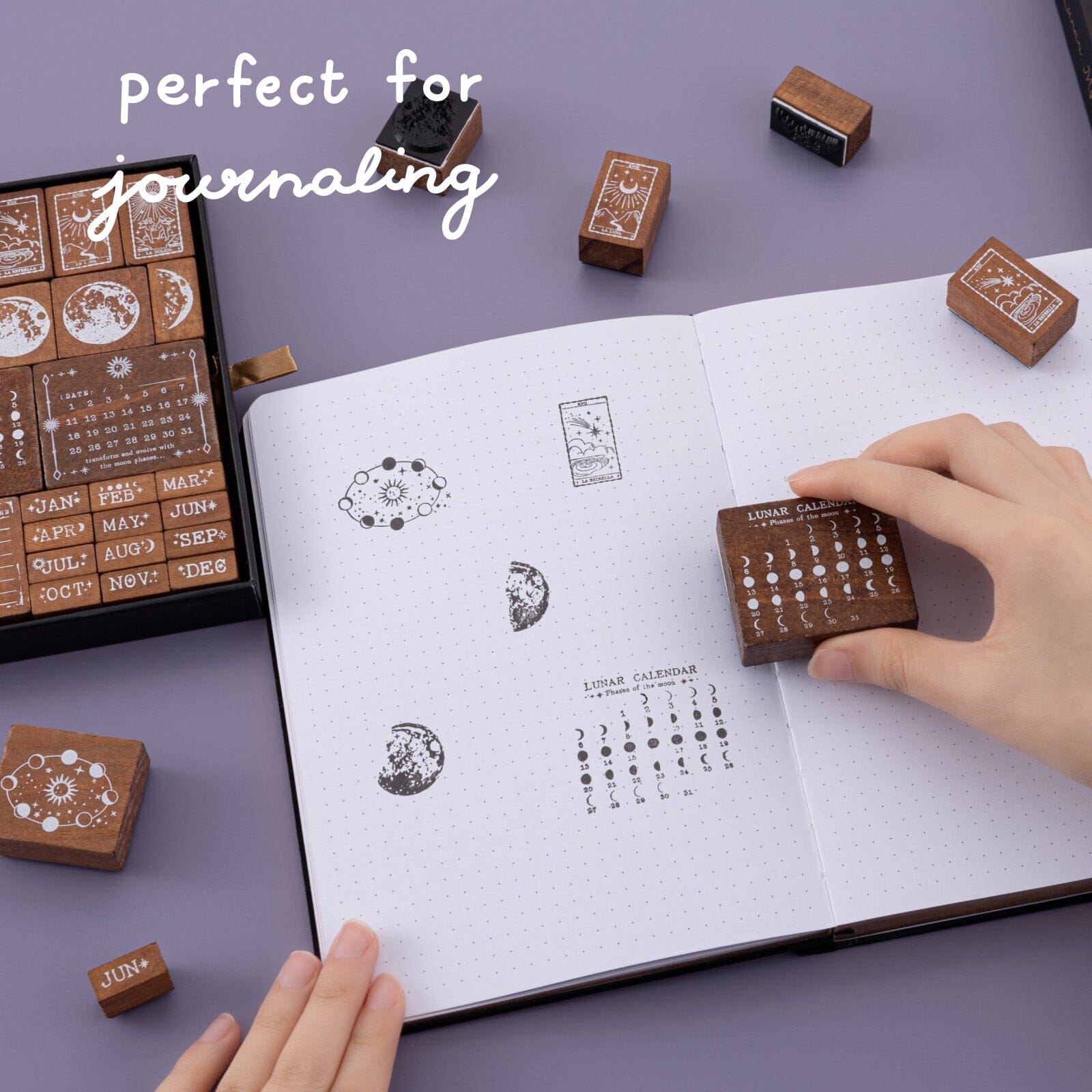 Tsuki ‘Lunar Mystery’ Bullet Journal Stamp Set ☾ – NotebookTherapy