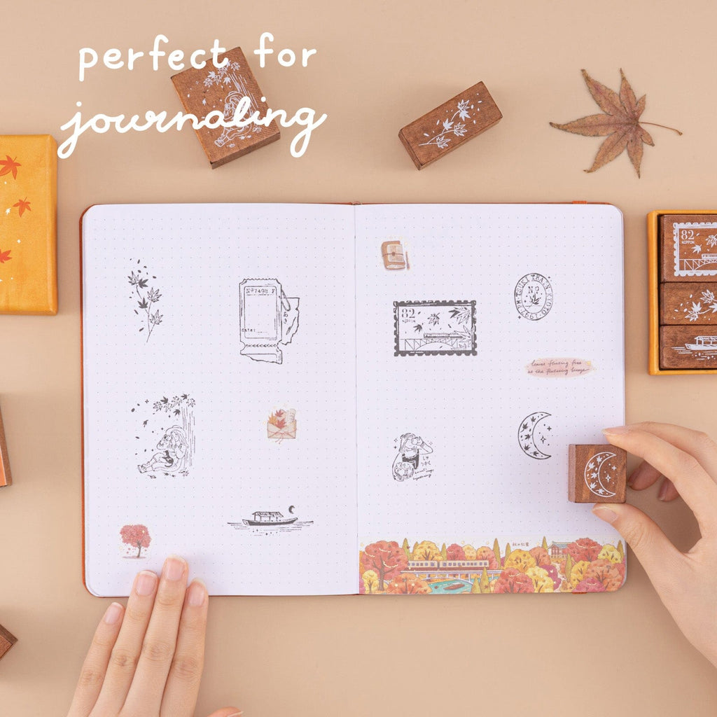 Note Journal Stamp Tsuki ‘Maple Journey’ Bullet Journal Stamp Set ☾ – NotebookTherapy