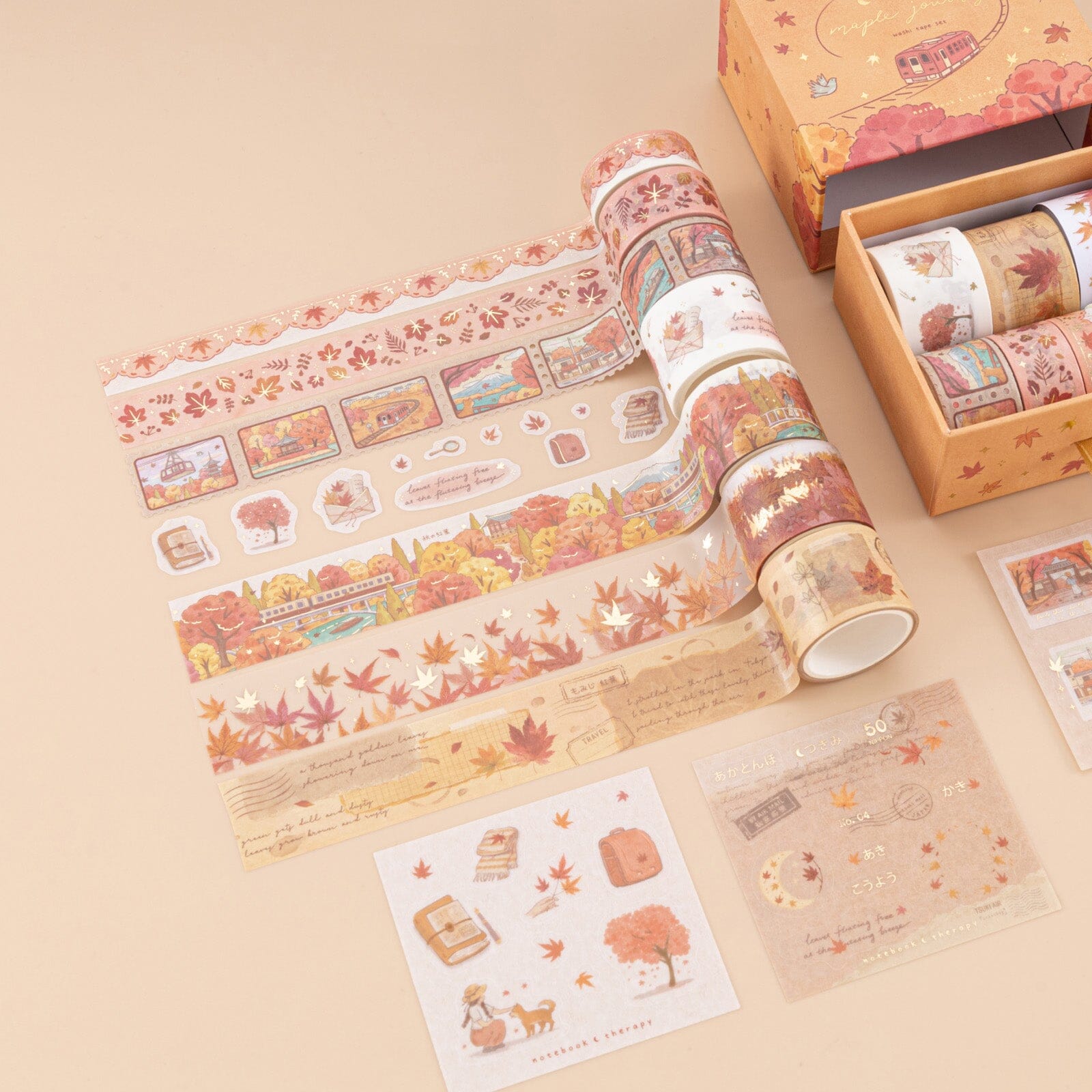 Tsuki 'Sakura Journey' Vintage Journal Washi Tape Set ☾ – NotebookTherapy