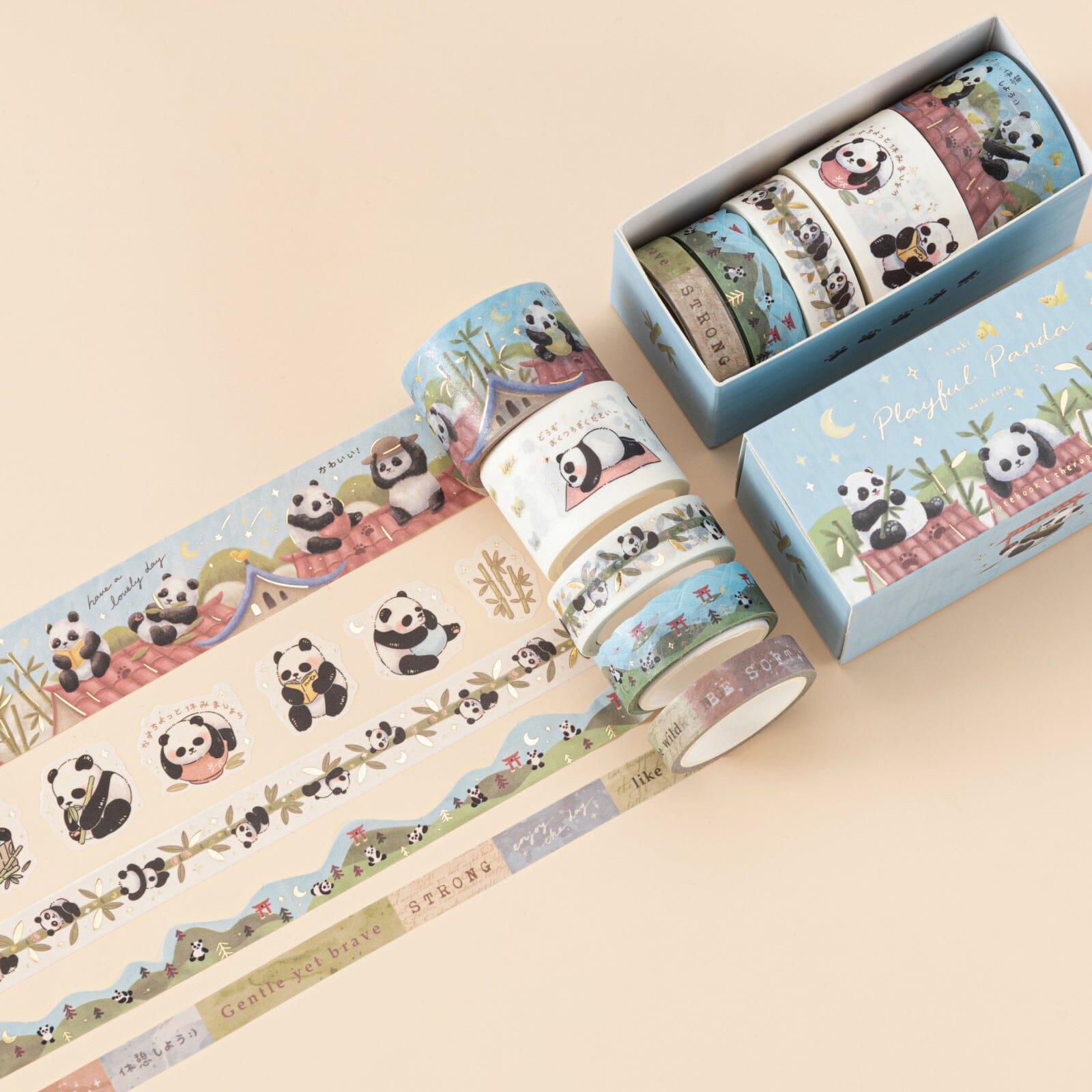 Tsuki ‘Playful Panda’ Washi Tape Set