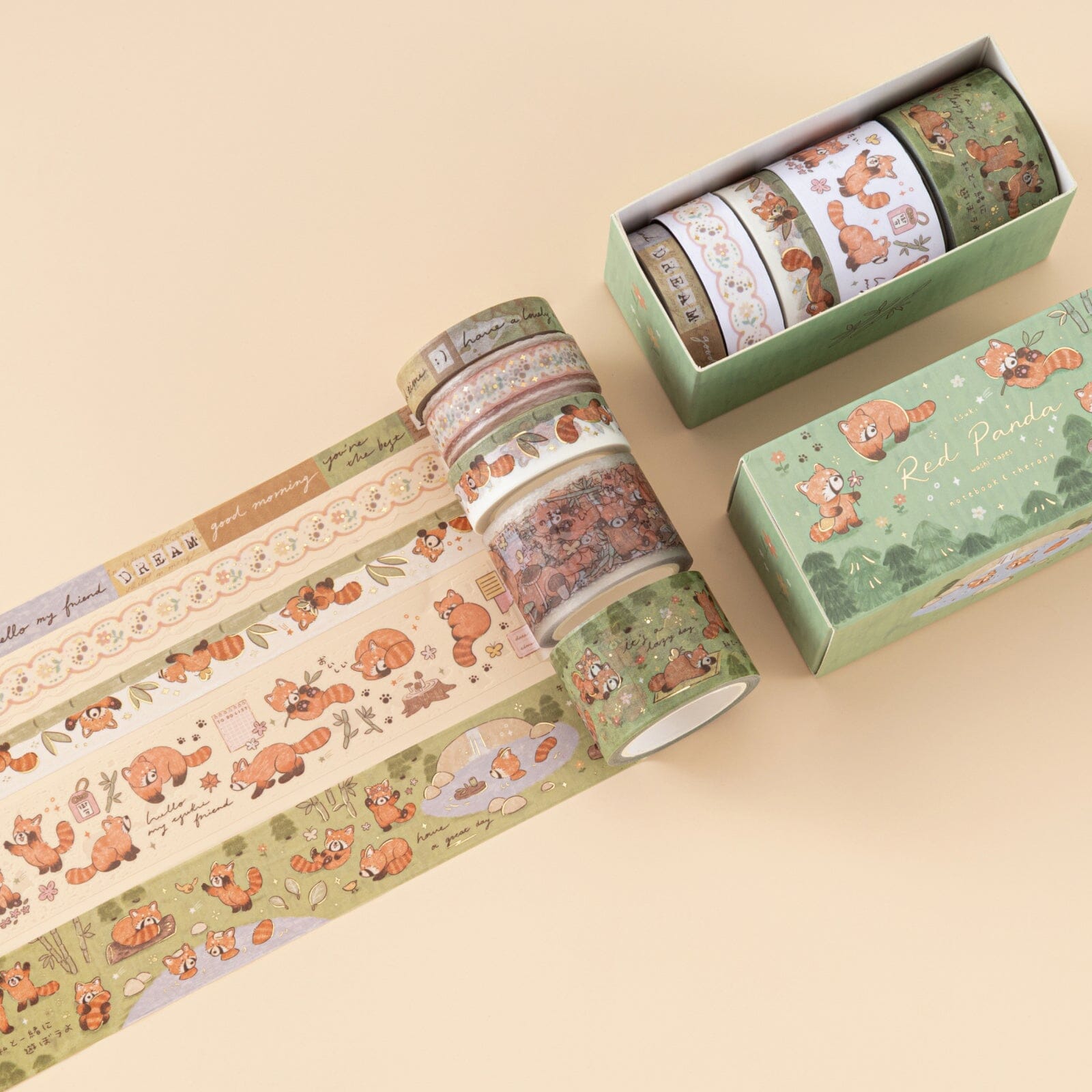 Tsuki ‘Red Panda’ Washi Tape Set ☾