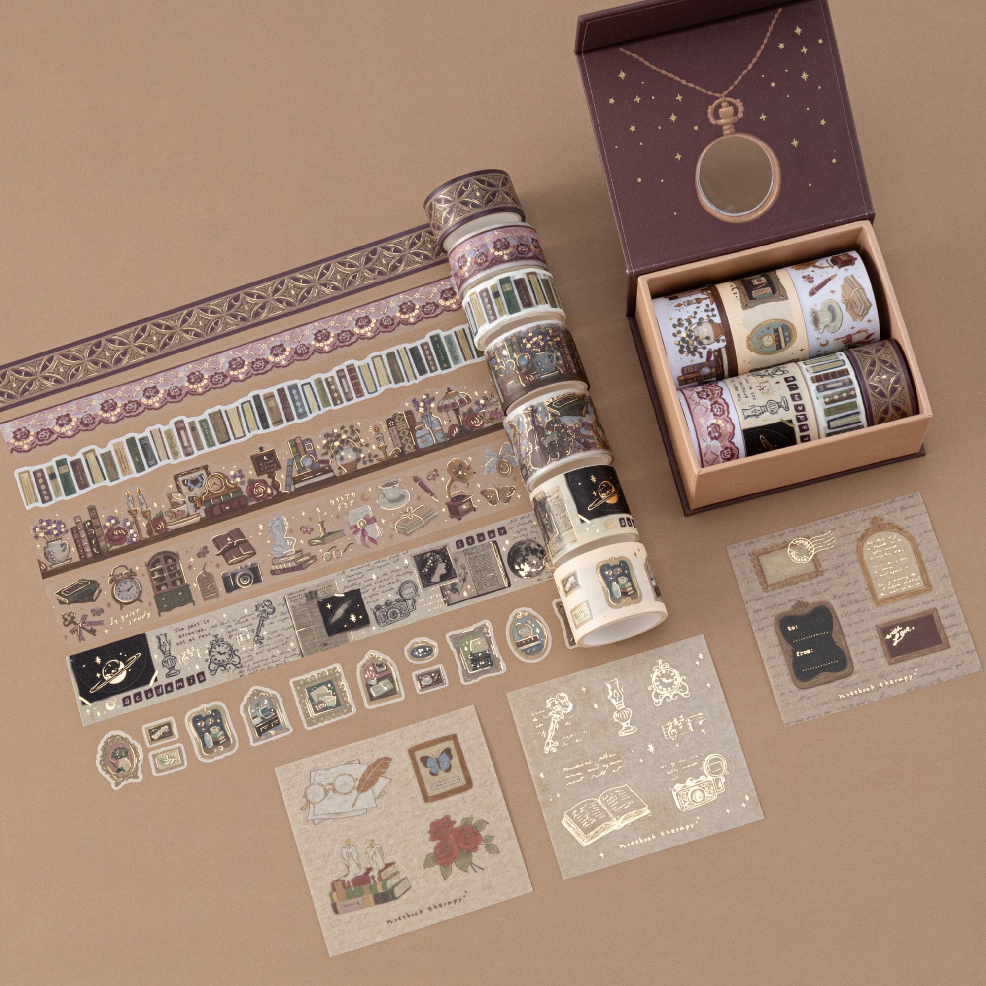 Tsuki ‘Vintage Academia’ Washi Tape Set ☾