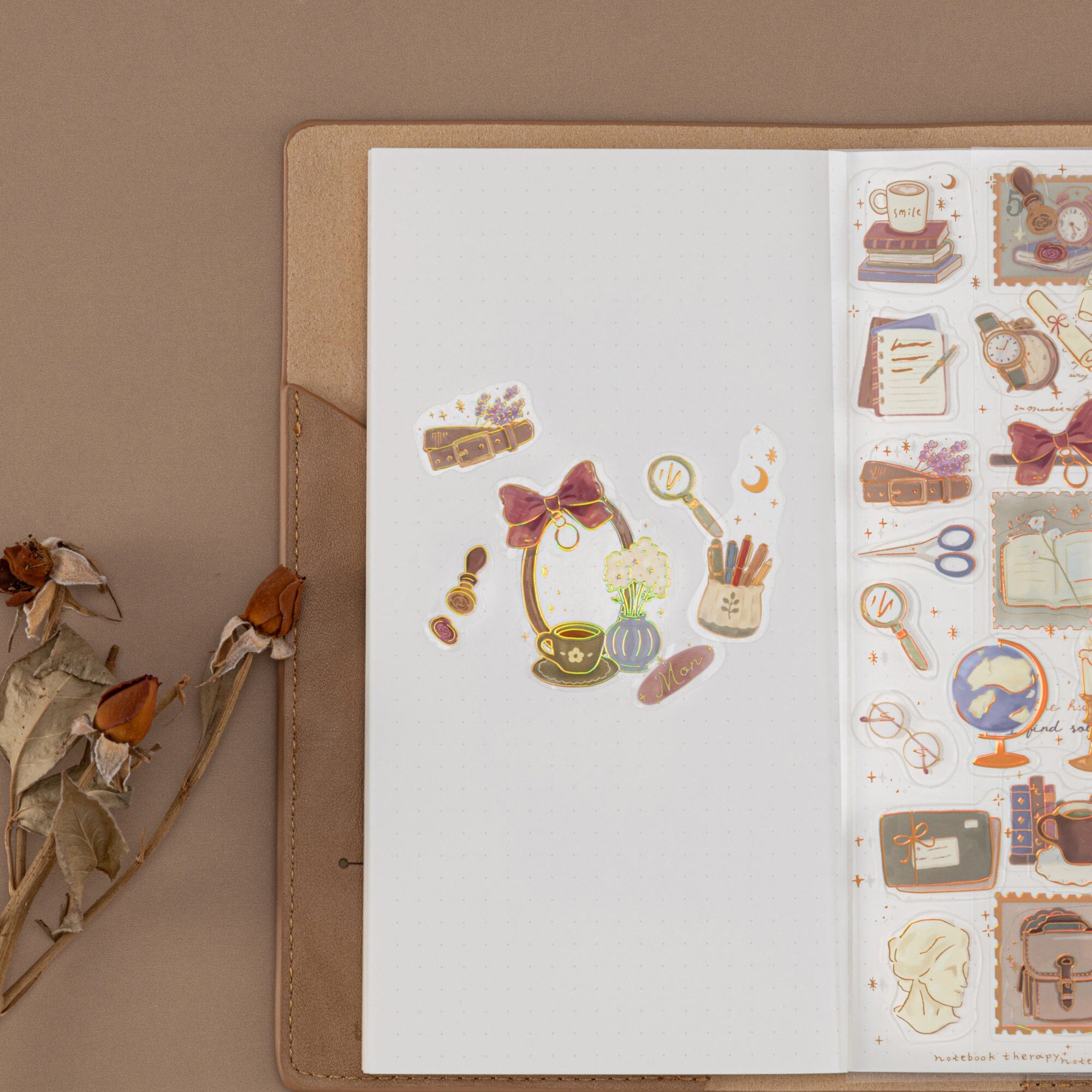 Tsuki ‘Light Academia’ 3D Foil Sticker Set ☾