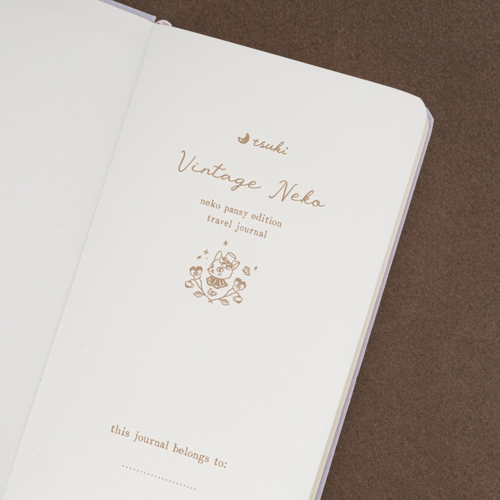 Tsuki ‘Neko Pansy’ Limited Edition Luxury Travel Notebook ☾