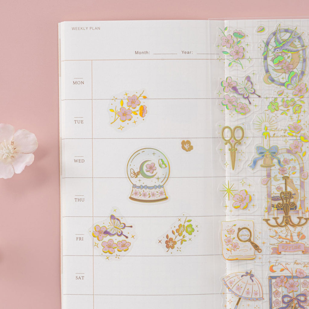 Tsuki ‘Sakura Vintage’ 3D Sticker Set ☾ – NotebookTherapy