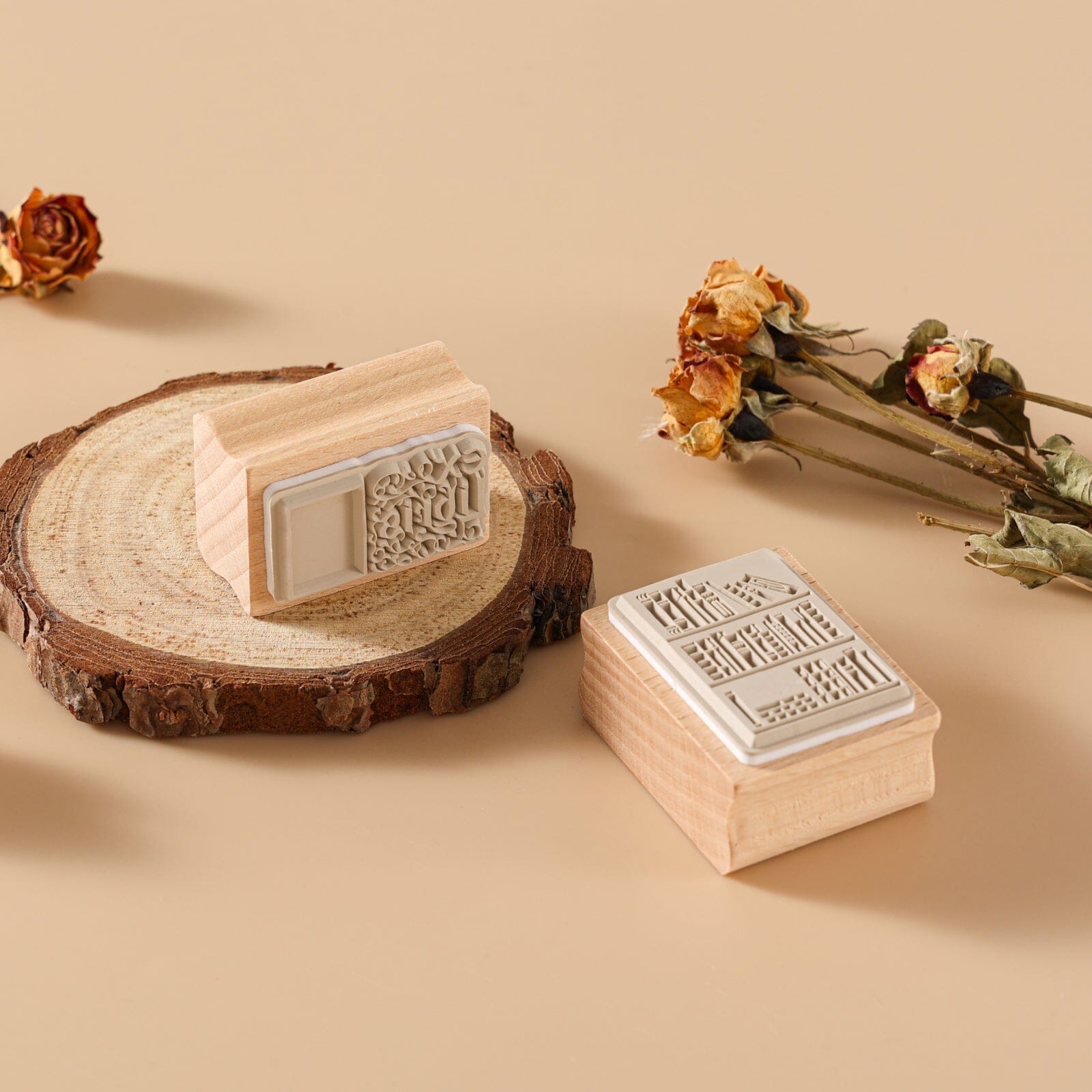 Hinoki - ‘Into the Library’ Engraved Wooden Stamp Set