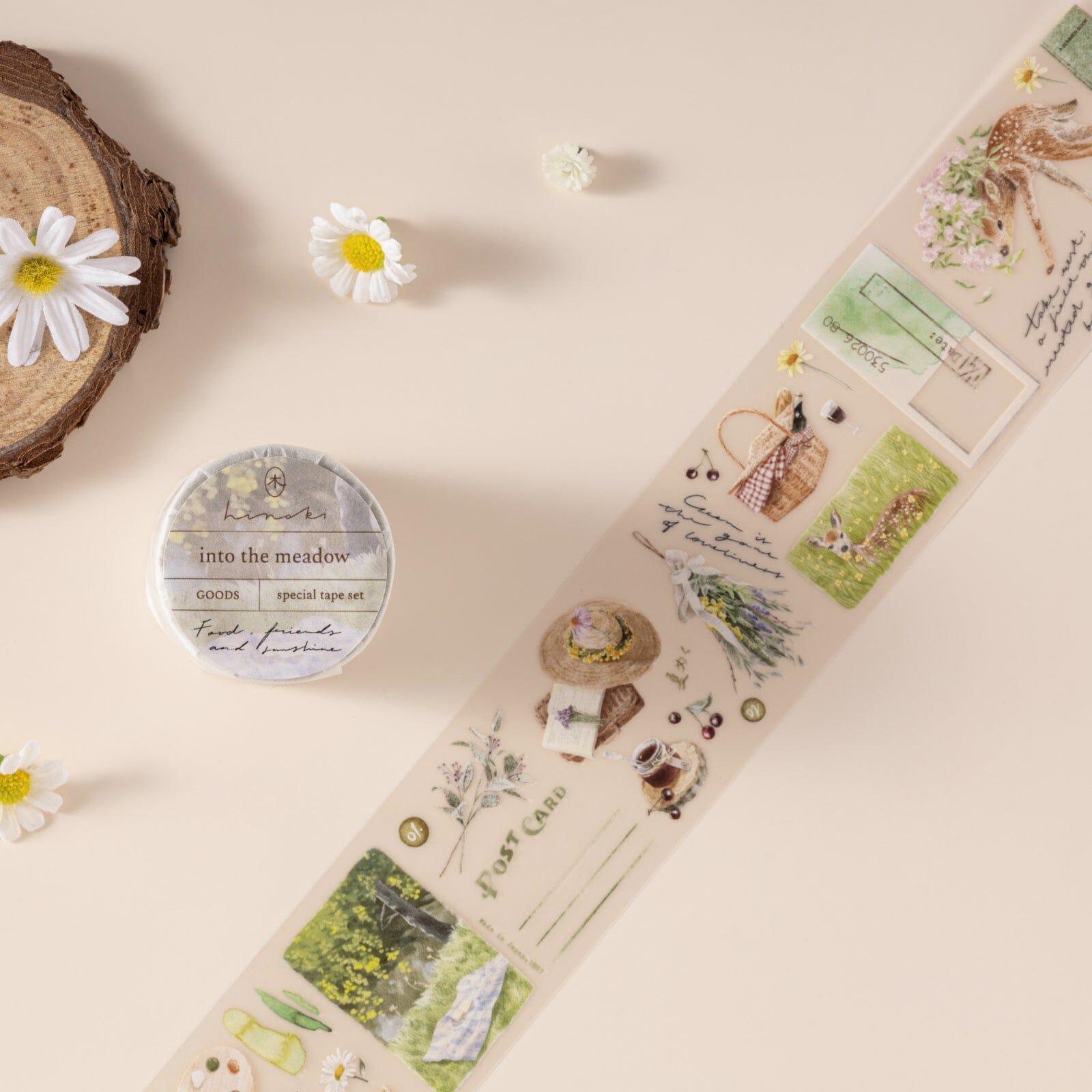 Hinoki - ‘Into the Meadow’ PET Decorative Tape - Meadow Picnic