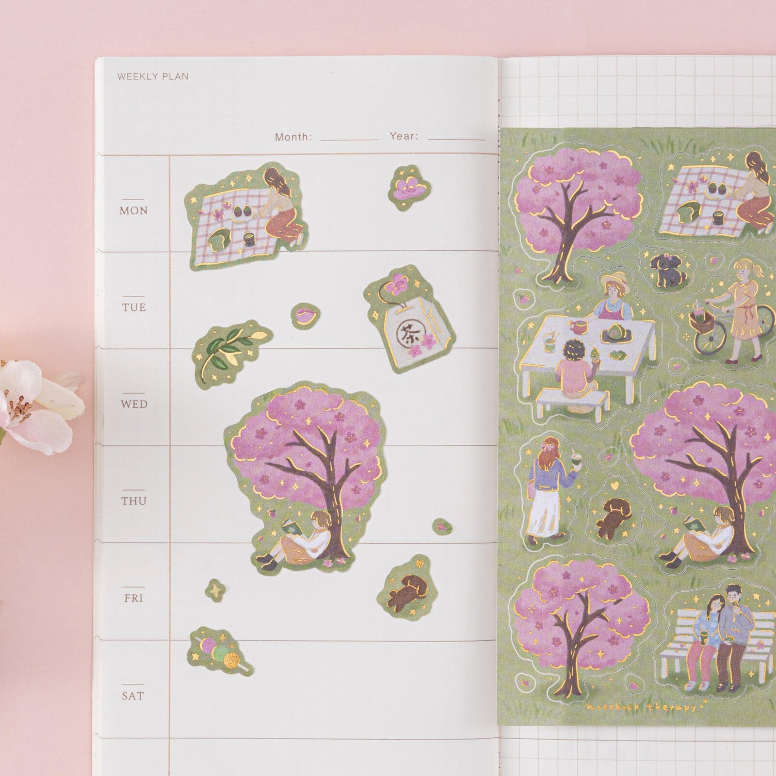 Tsuki ‘Matcha Bloom’ Sticker Set ☾