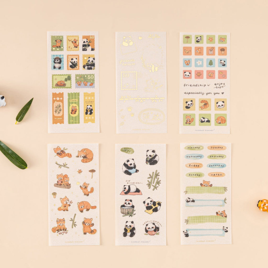 Tsuki ‘Panda Friends’ Sticker Set ☾ – NotebookTherapy