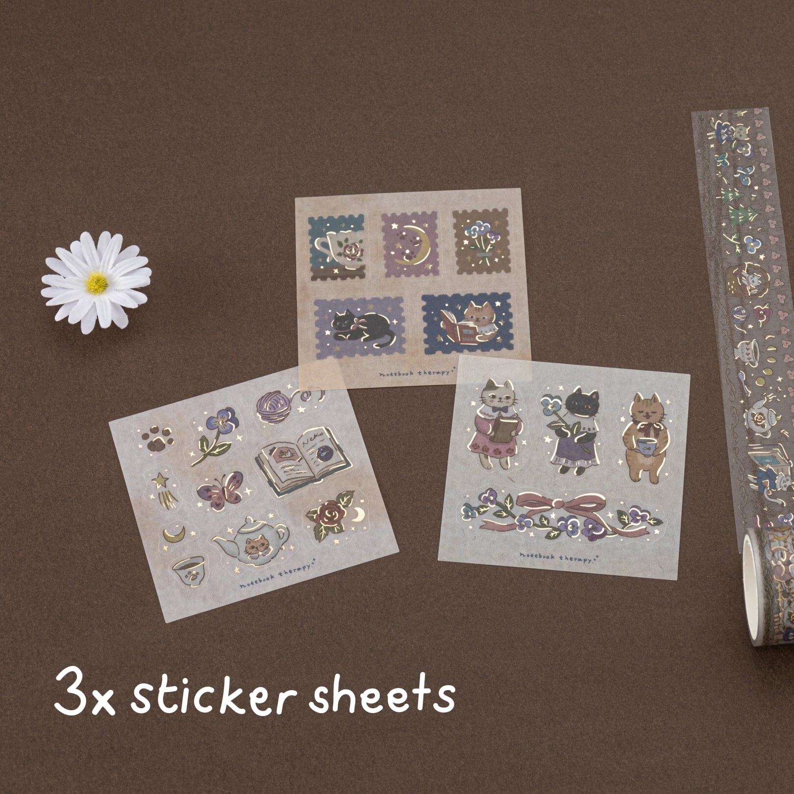 Tsuki ‘Vintage Neko’ Washi Tape Set ☾