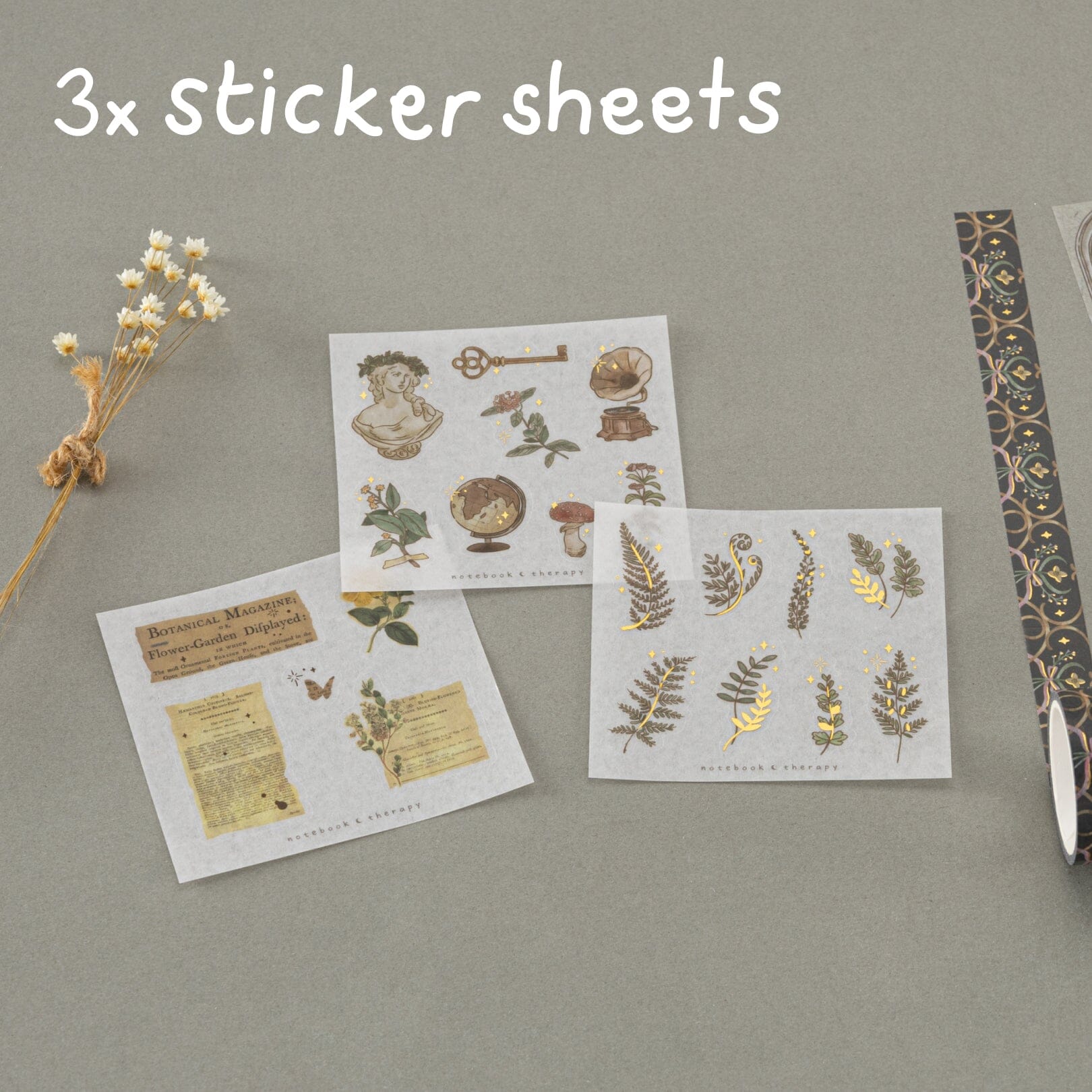 Tsuki ‘Whimsical Botanics’ Washi Tape Set ☾