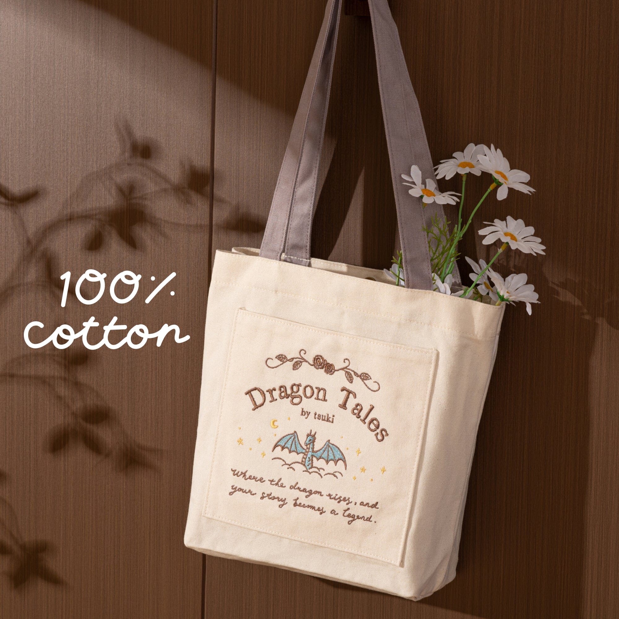Tsuki ‘Dragon Tales’ Limited Edition Embroidered Tote Bag ☾