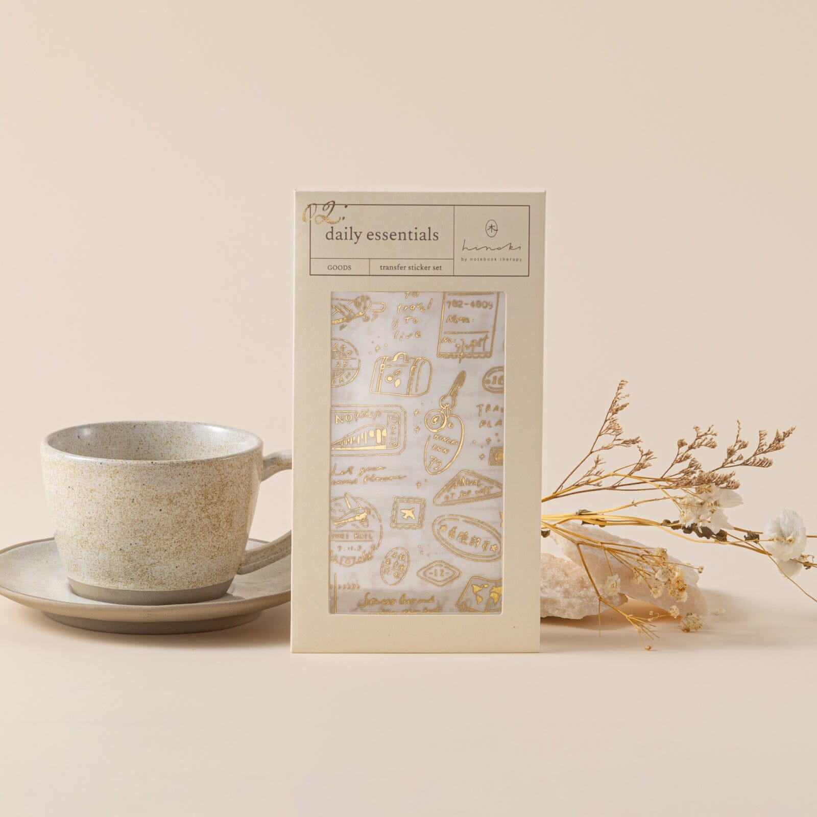 Hinoki - ‘Daily Essentials’ Gold Foil Print-On Sticker Set