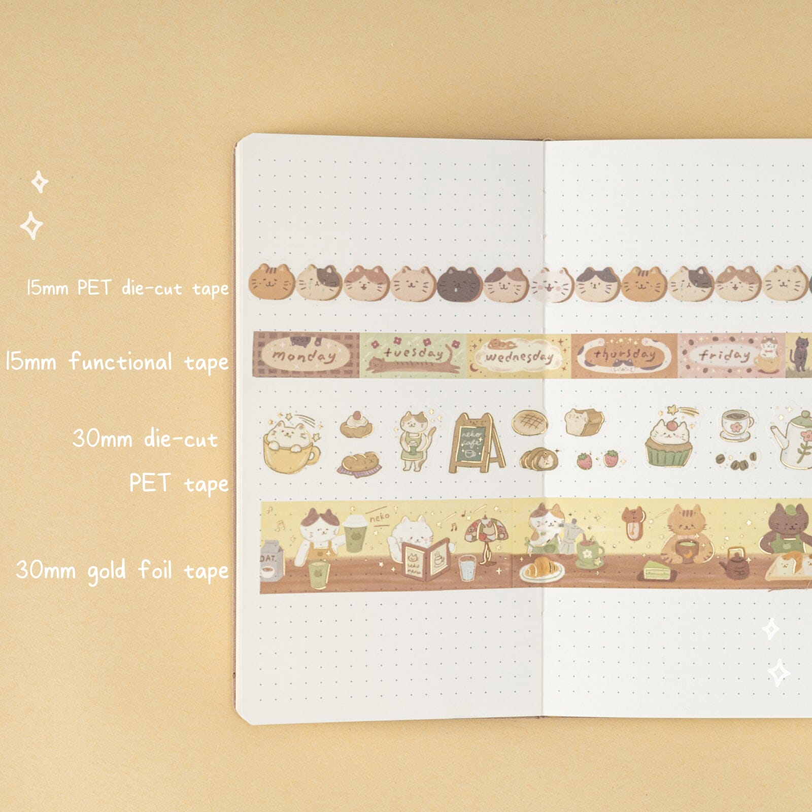 Tsuki ‘Neko Cafe’ Travel Notebook Gift Set ☾