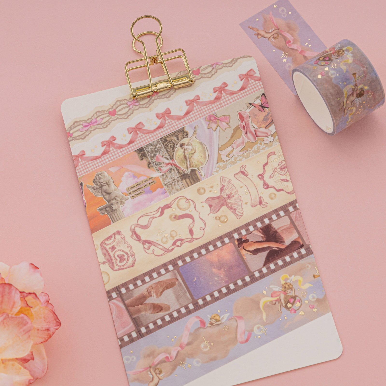  NatSumeBasics Pink Washi Tape Set Self-Adhesive