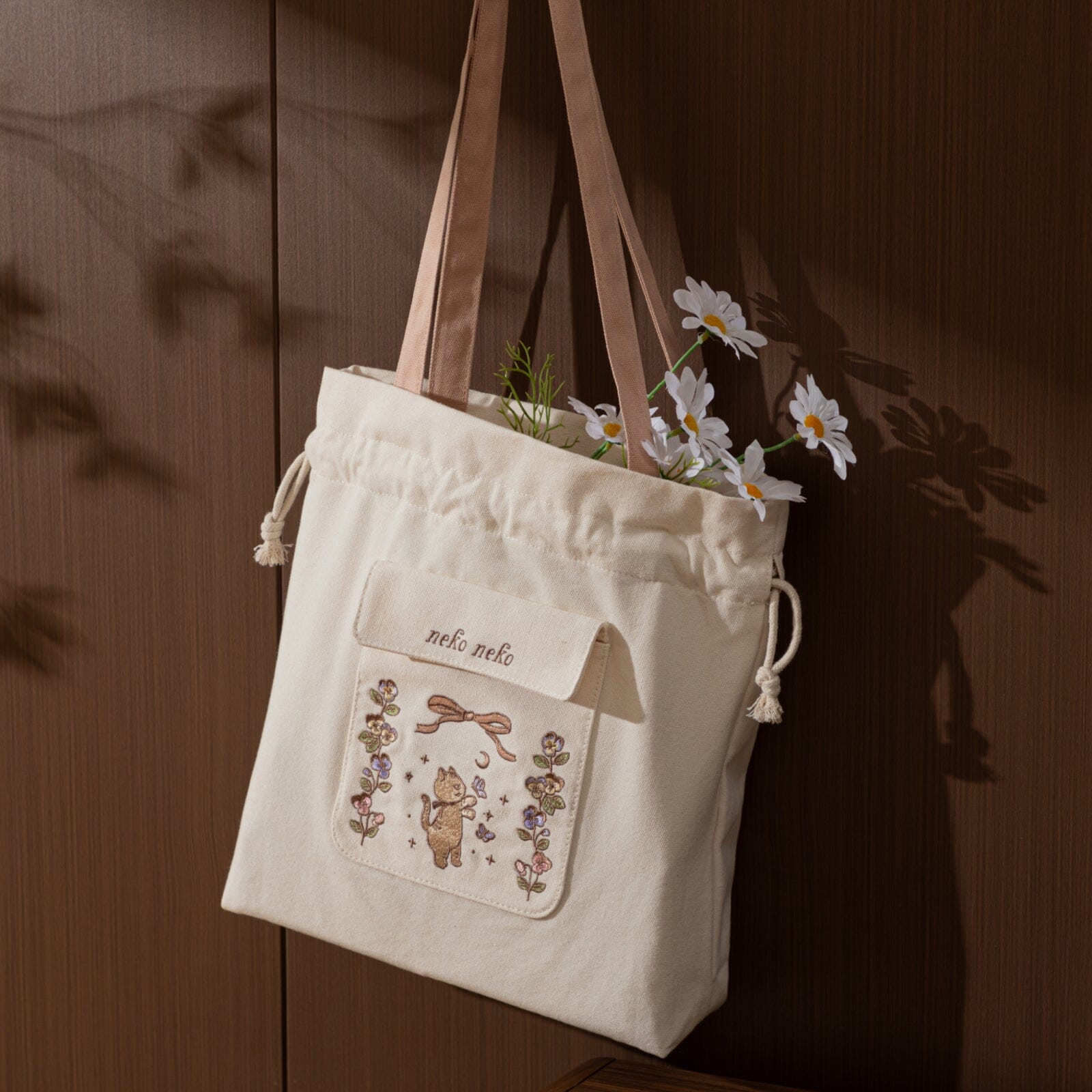 Tsuki ‘Vintage Neko’ Limited Edition Embroidered Tote Bag ☾