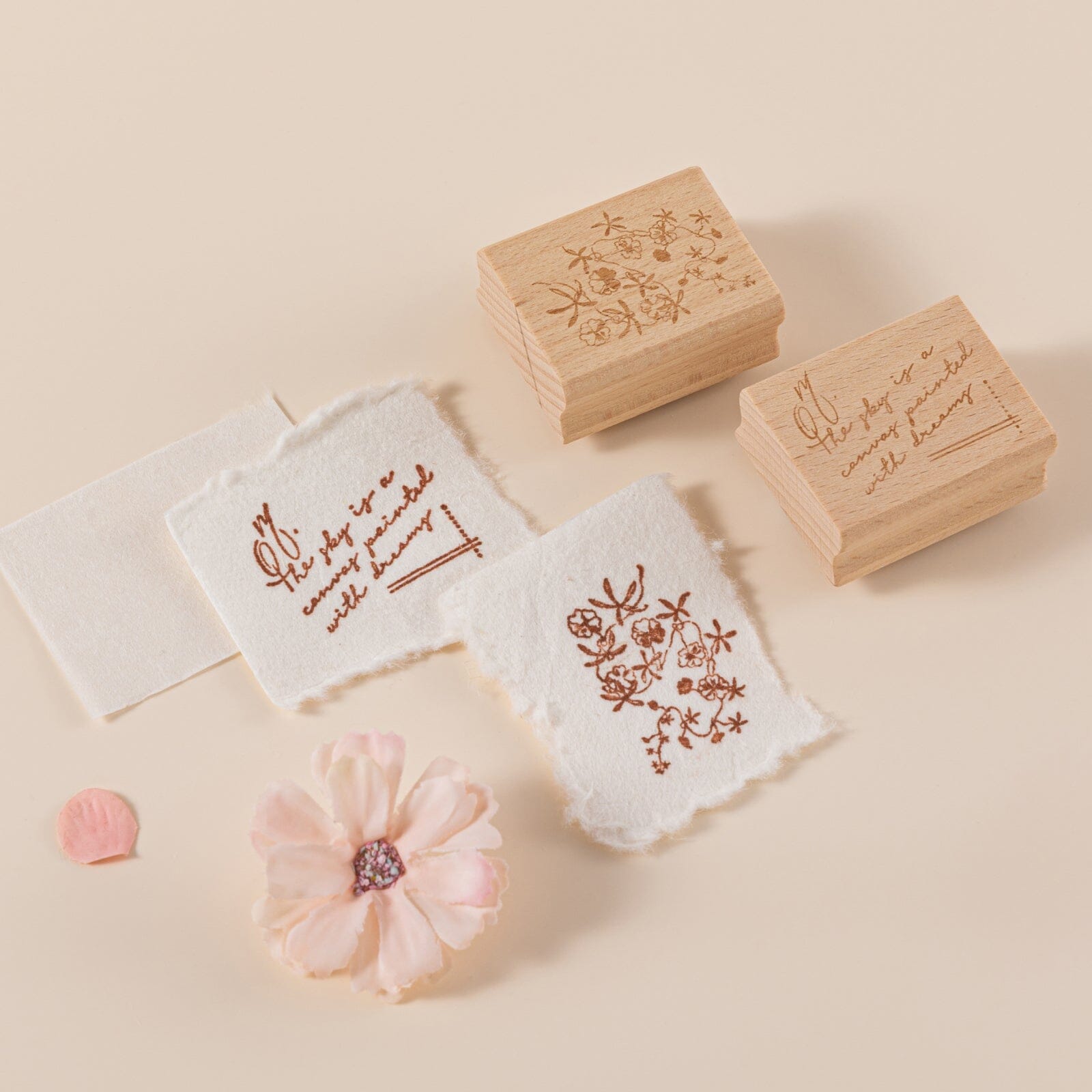 Hinoki - ‘Into the Sky’ Engraved Wooden Stamp Set