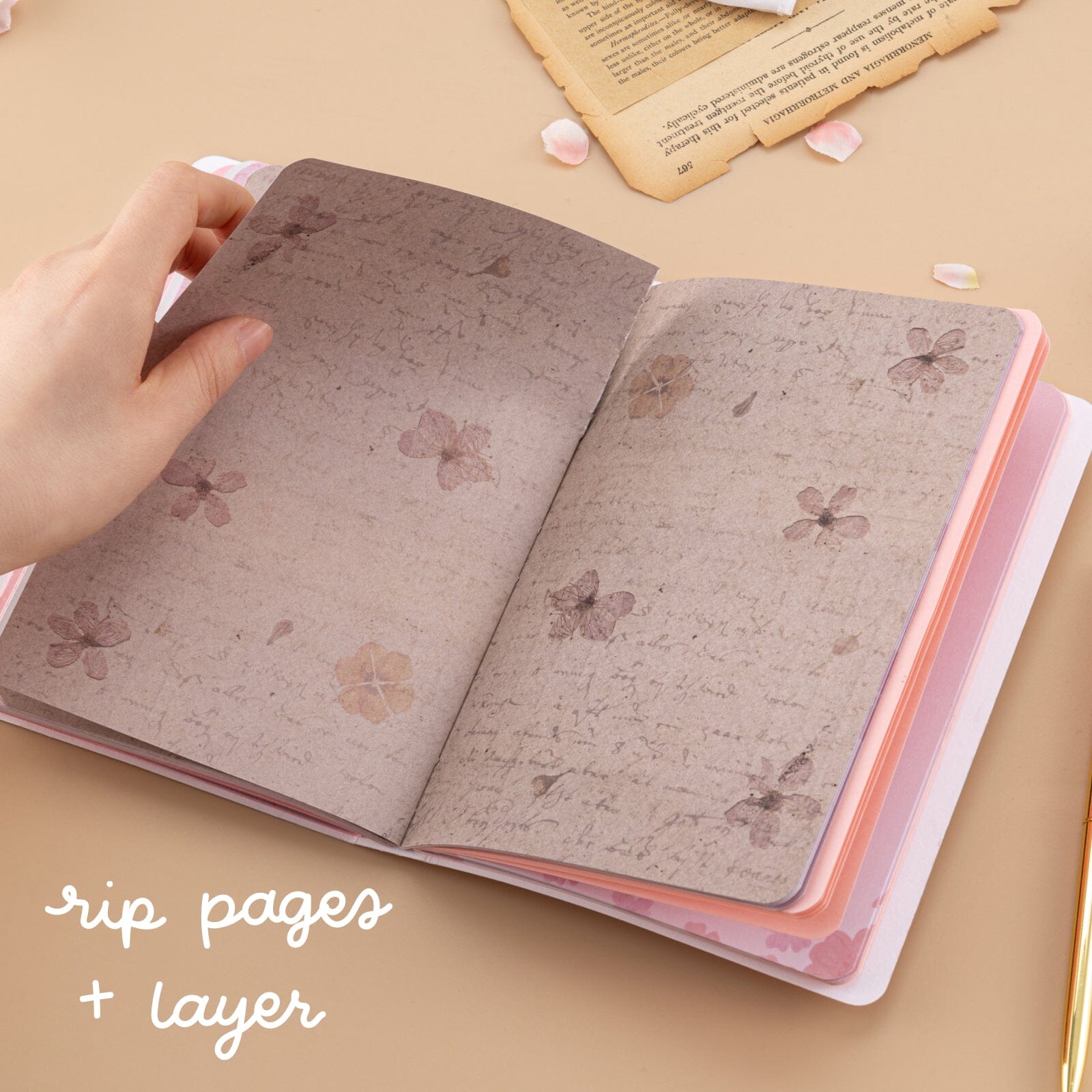 Springing That Notebook Back Tsuki Junk Journal Pink Spring Edition Notebook – NotebookTherapy
