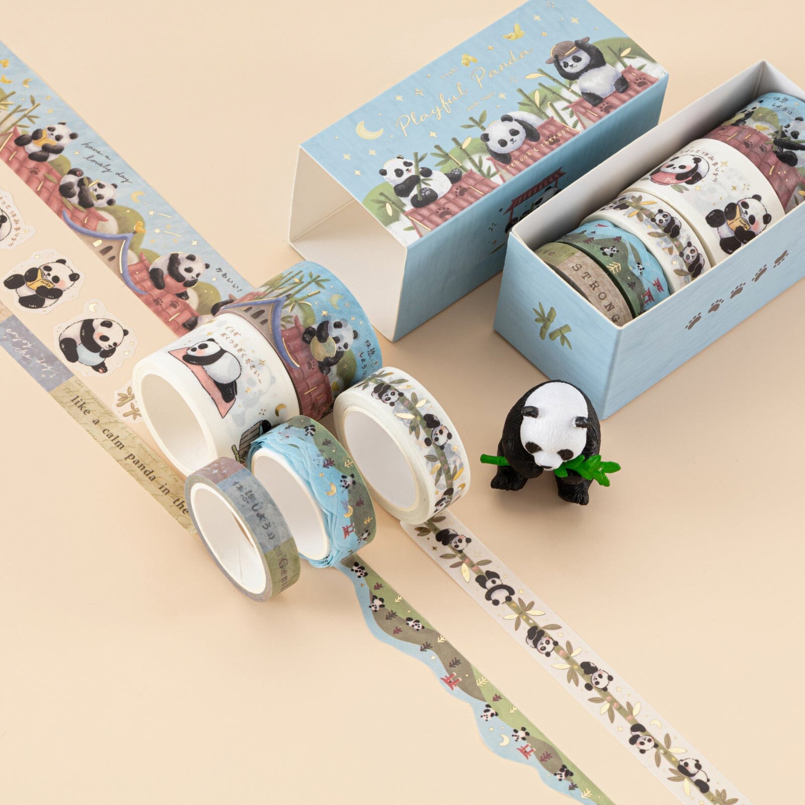 Tsuki ‘Playful Panda’ Washi Tape Set ☾