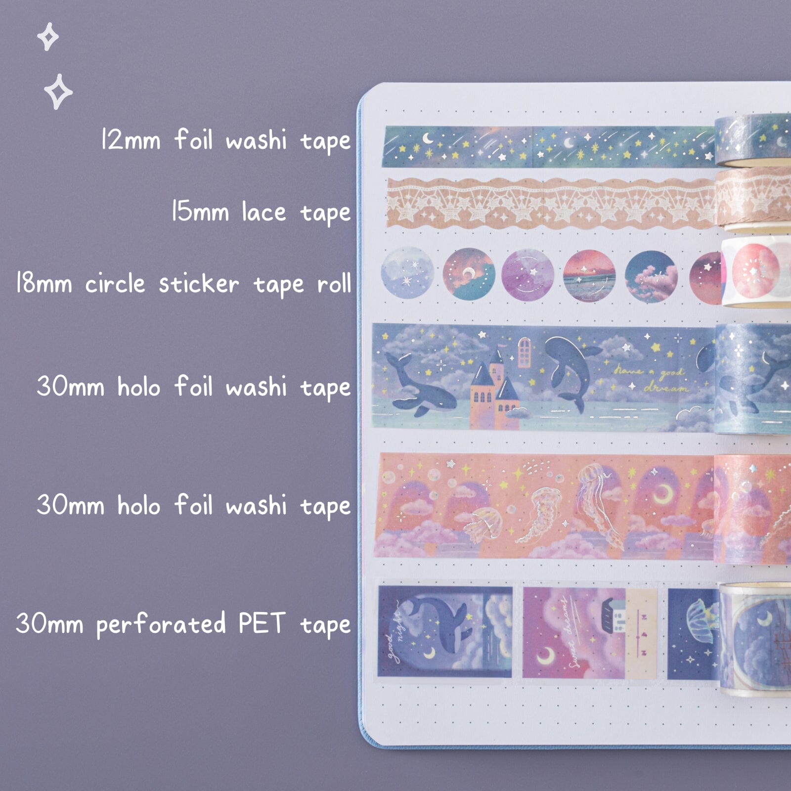 Tsuki ‘Whale Dreams’ Limited Edition Holographic Bullet Journal Set ☾