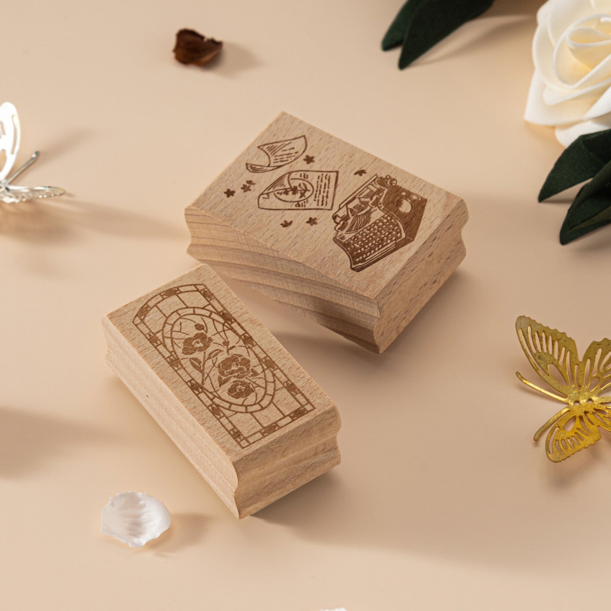 Hinoki - ‘Into the Archive’ Engraved Wooden Stamp Set