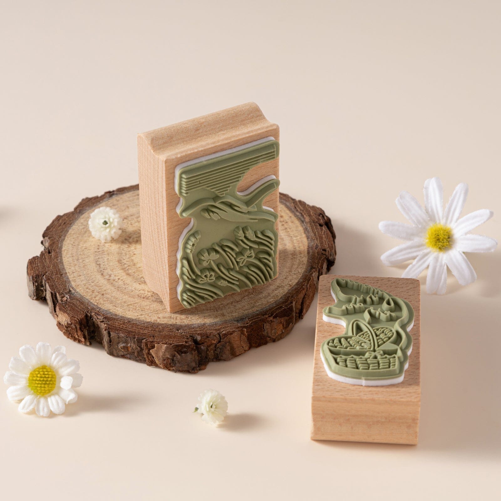 Hinoki - ‘Into the Meadow’ Engraved Wooden Stamp Set