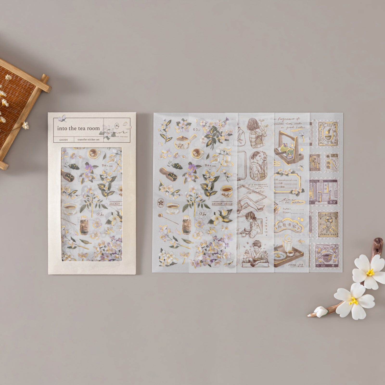 Hinoki - ‘Into the Tea Room’ Print-On Sticker Set