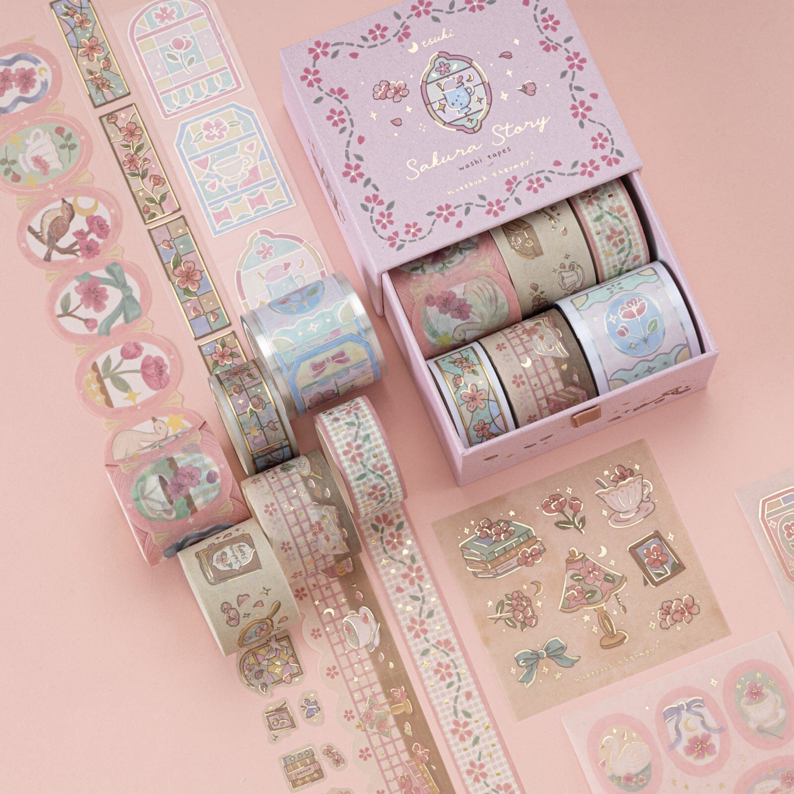 Tsuki ‘Sakura Story’ Washi Tape Set ☾