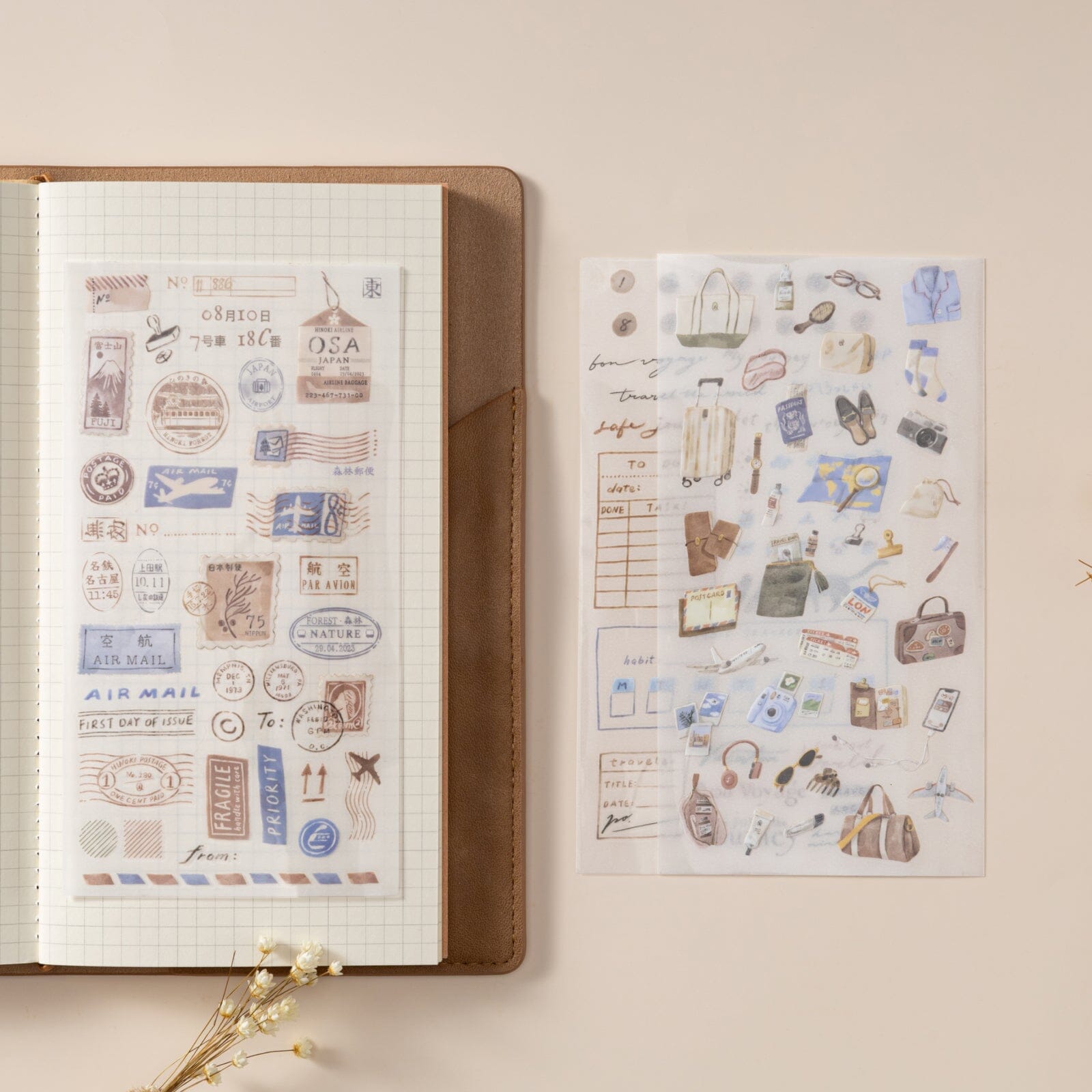 Hinoki - ‘Travel Essentials’ Print-On Sticker Set