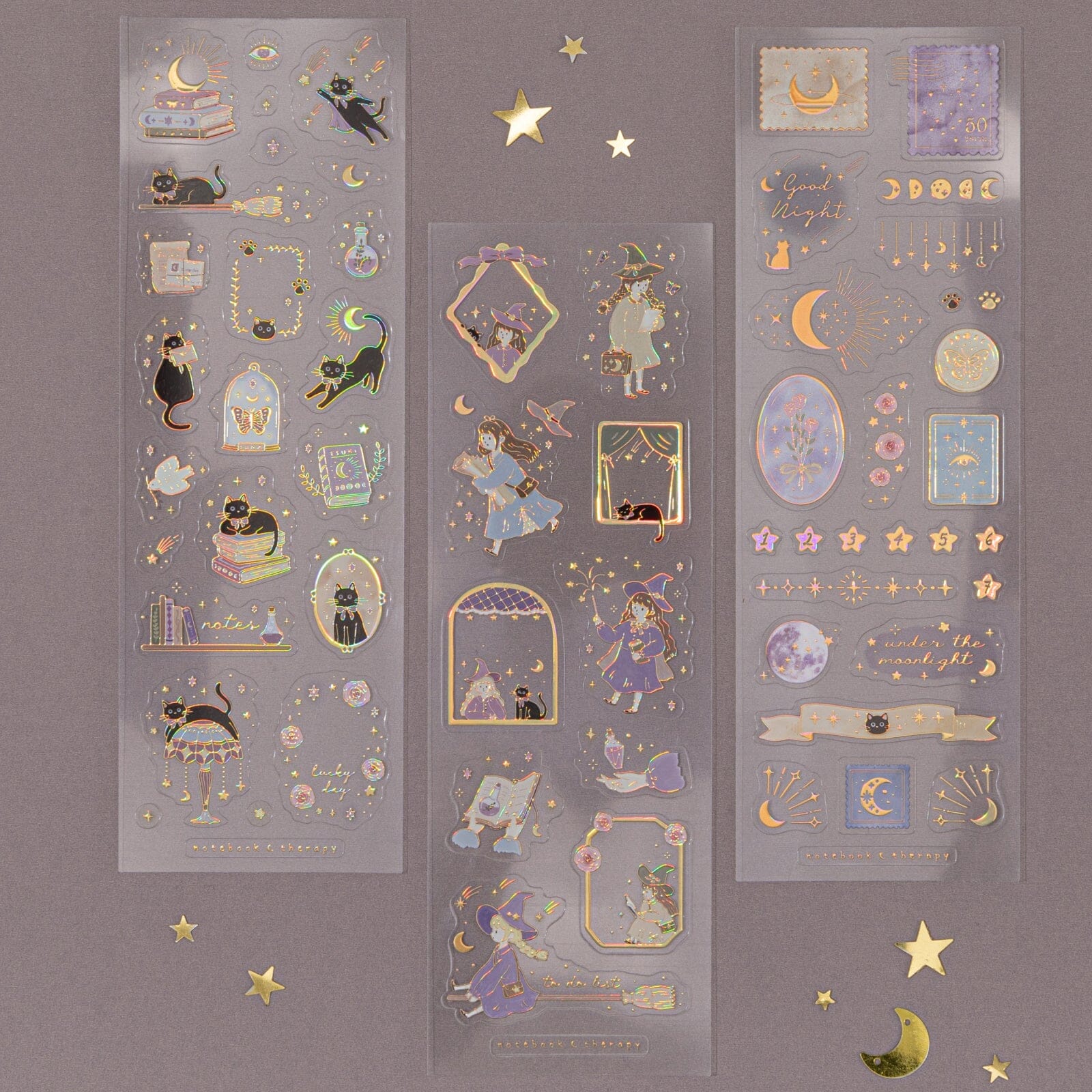 Tsuki ‘Lunar Delivery’ 3D Holographic Foil Luxury Sticker Set ☾