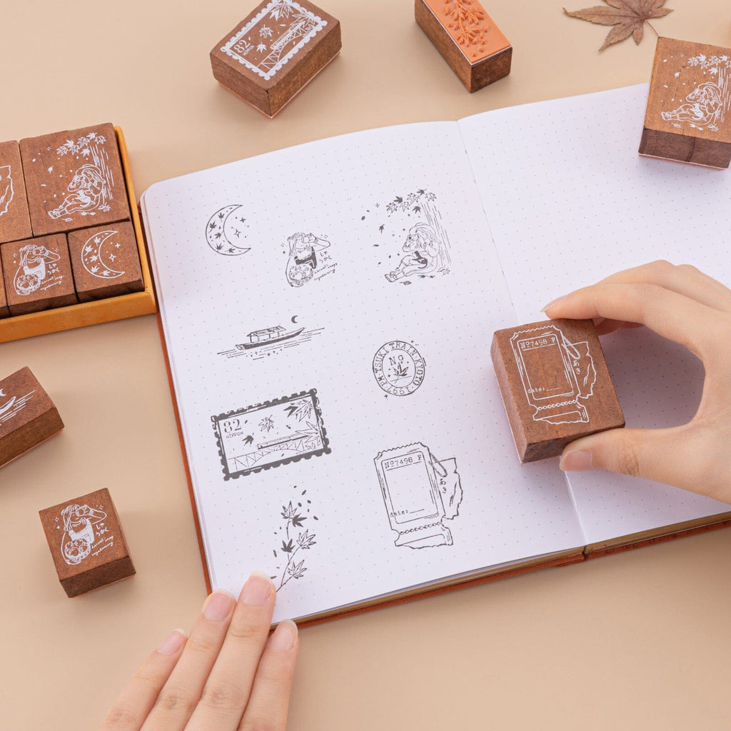 Note Journal Stamp Tsuki ‘Maple Journey’ Bullet Journal Stamp Set ☾ – NotebookTherapy
