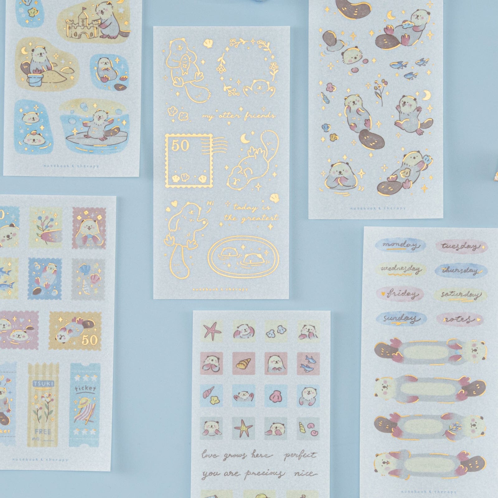 Tsuki ‘Otter Friends’ Sticker Set ☾