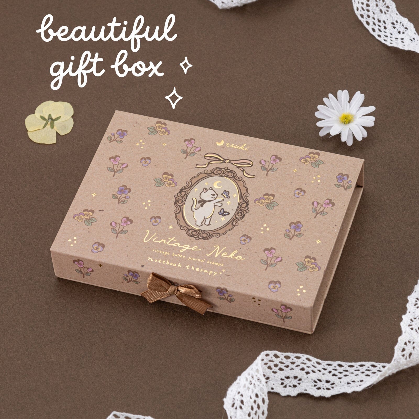 Tsuki ‘Vintage Neko’ Bullet Journal Stamp Set ☾