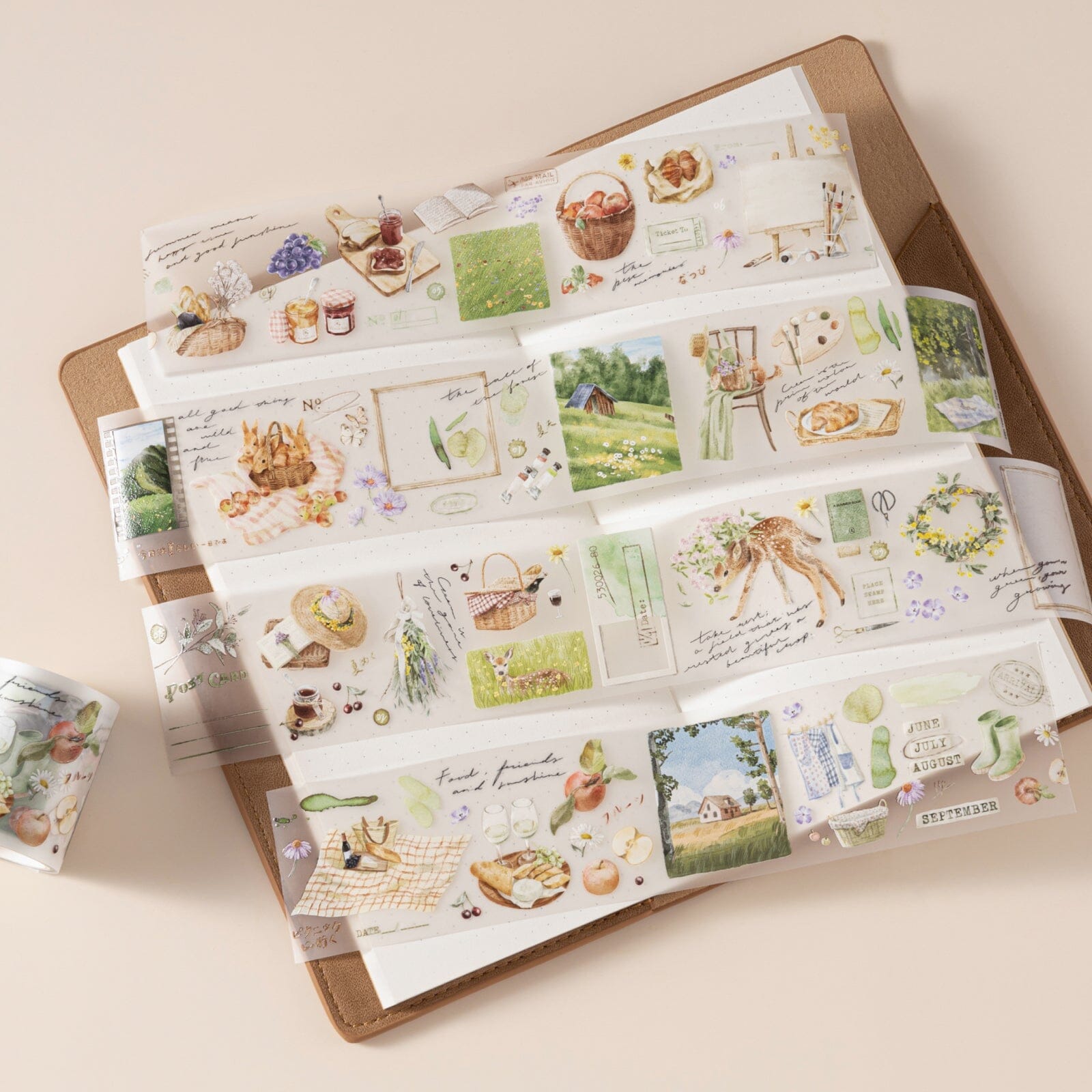 Hinoki - ‘Into the Meadow’ PET Decorative Tape - Meadow Picnic