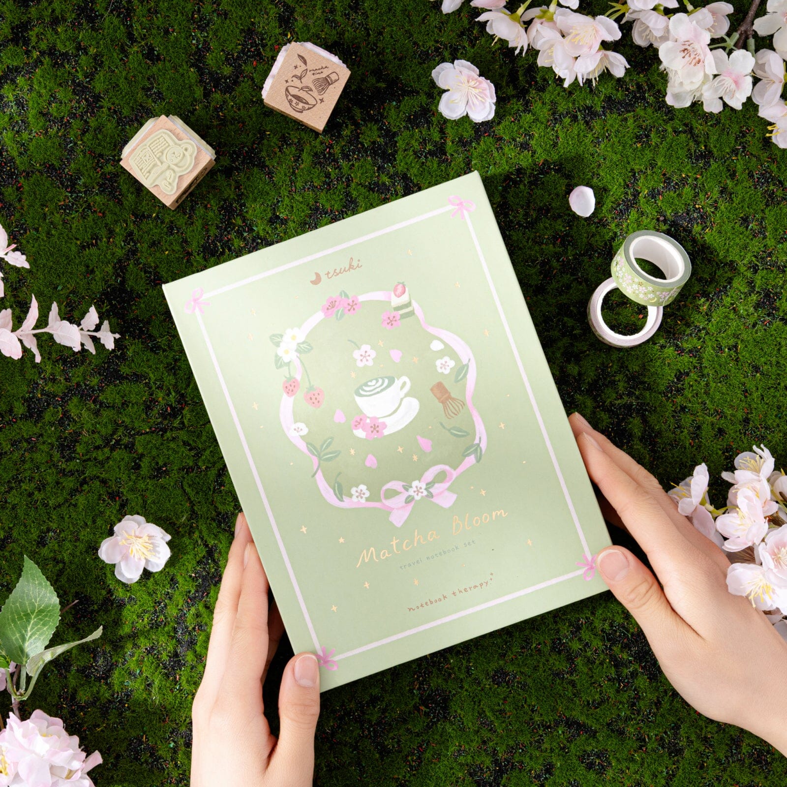 Tsuki ‘Matcha Bloom’ Travel Notebook Gift Set ☾