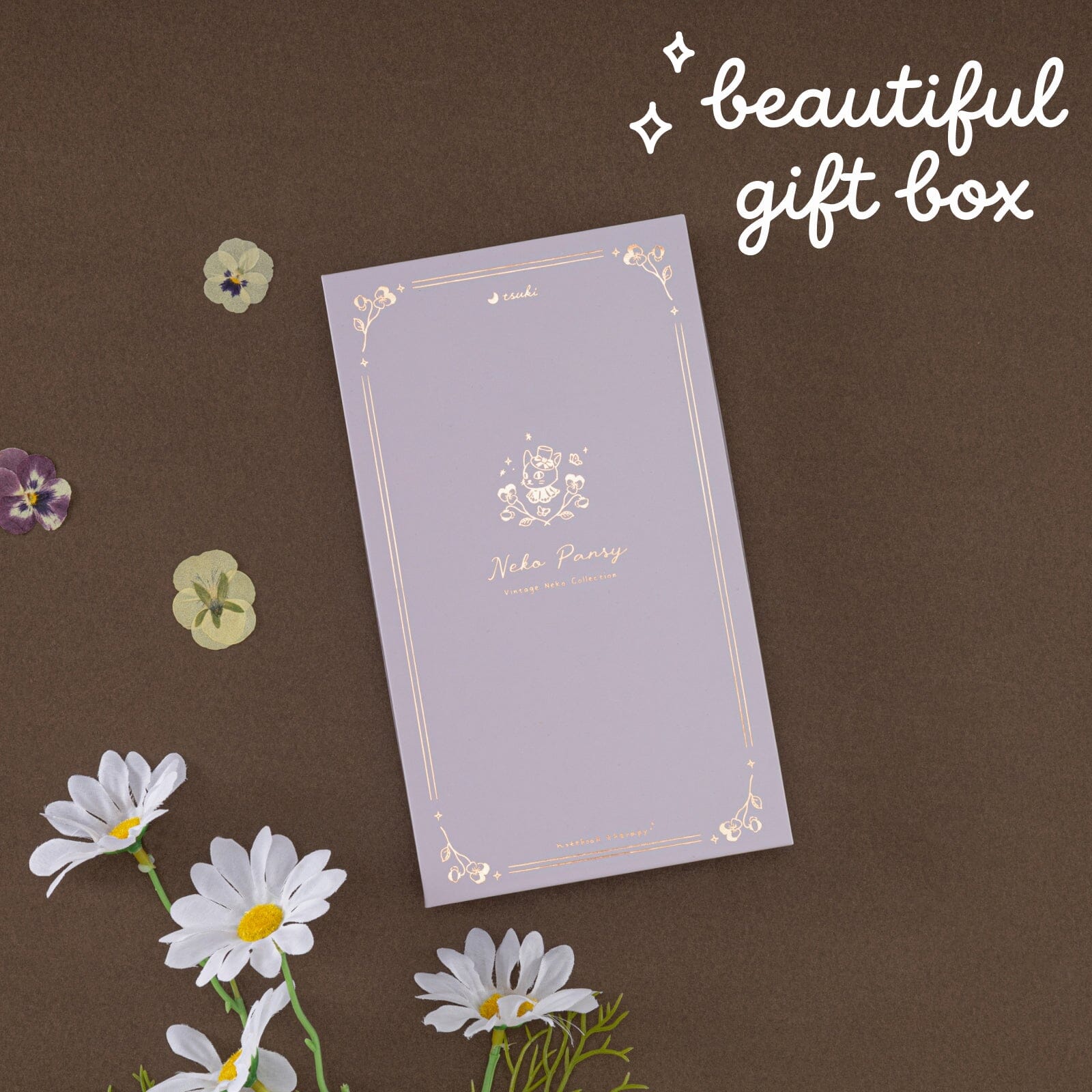 Tsuki ‘Neko Pansy’ Limited Edition Luxury Travel Notebook ☾