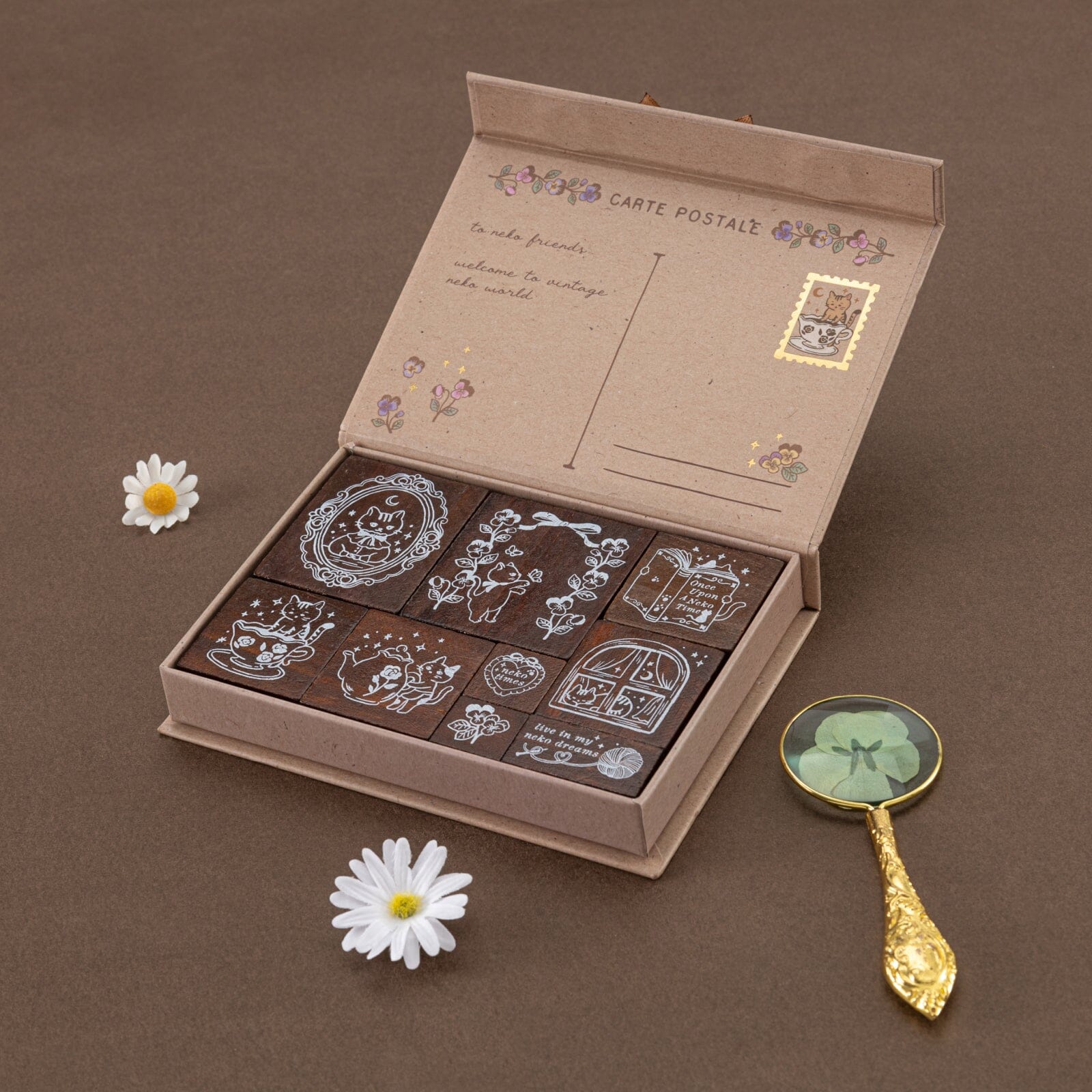 Tsuki ‘Vintage Neko’ Bullet Journal Stamp Set ☾