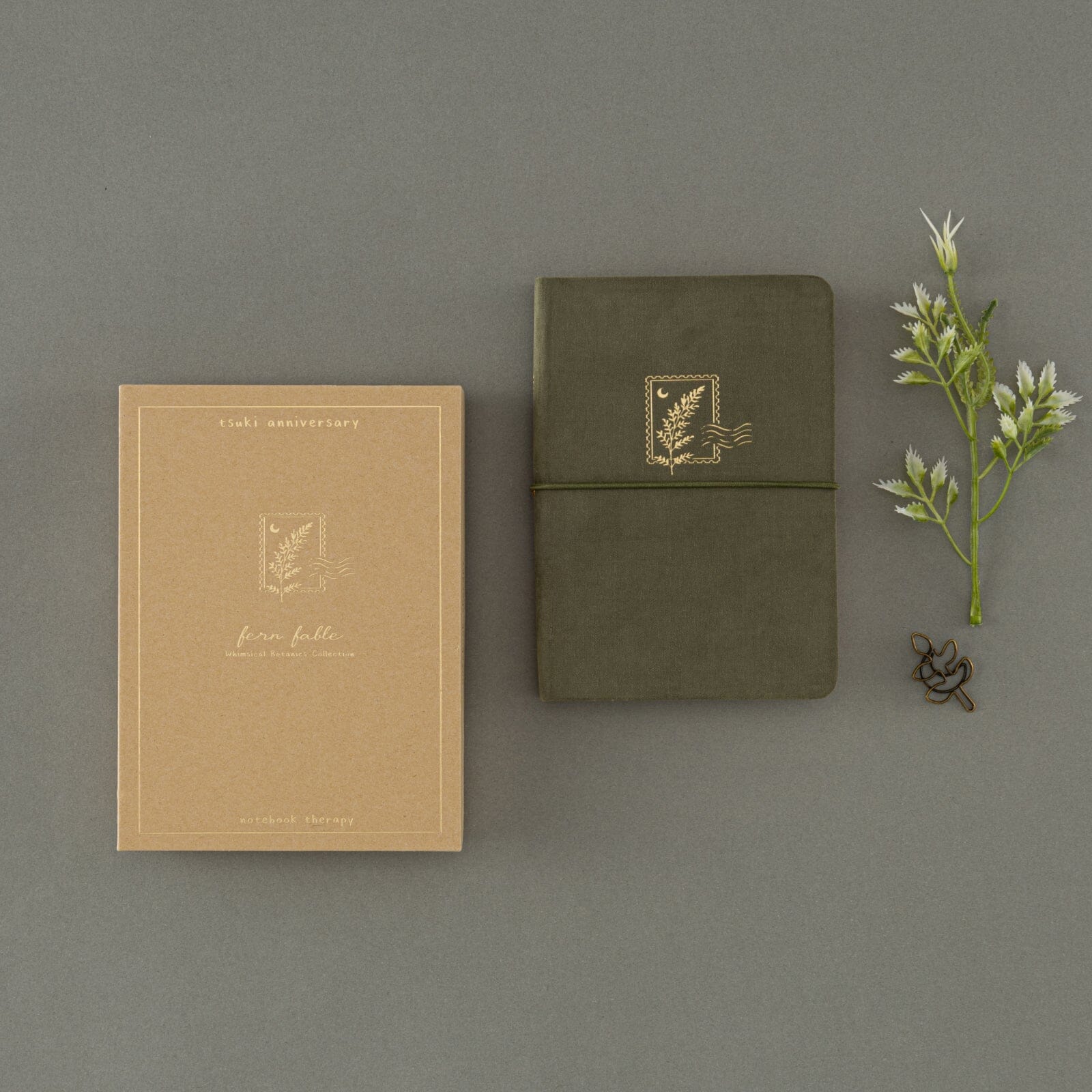 Tsuki ‘Fern Fable’ A6 Kraft Paper Travel Notebook ☾