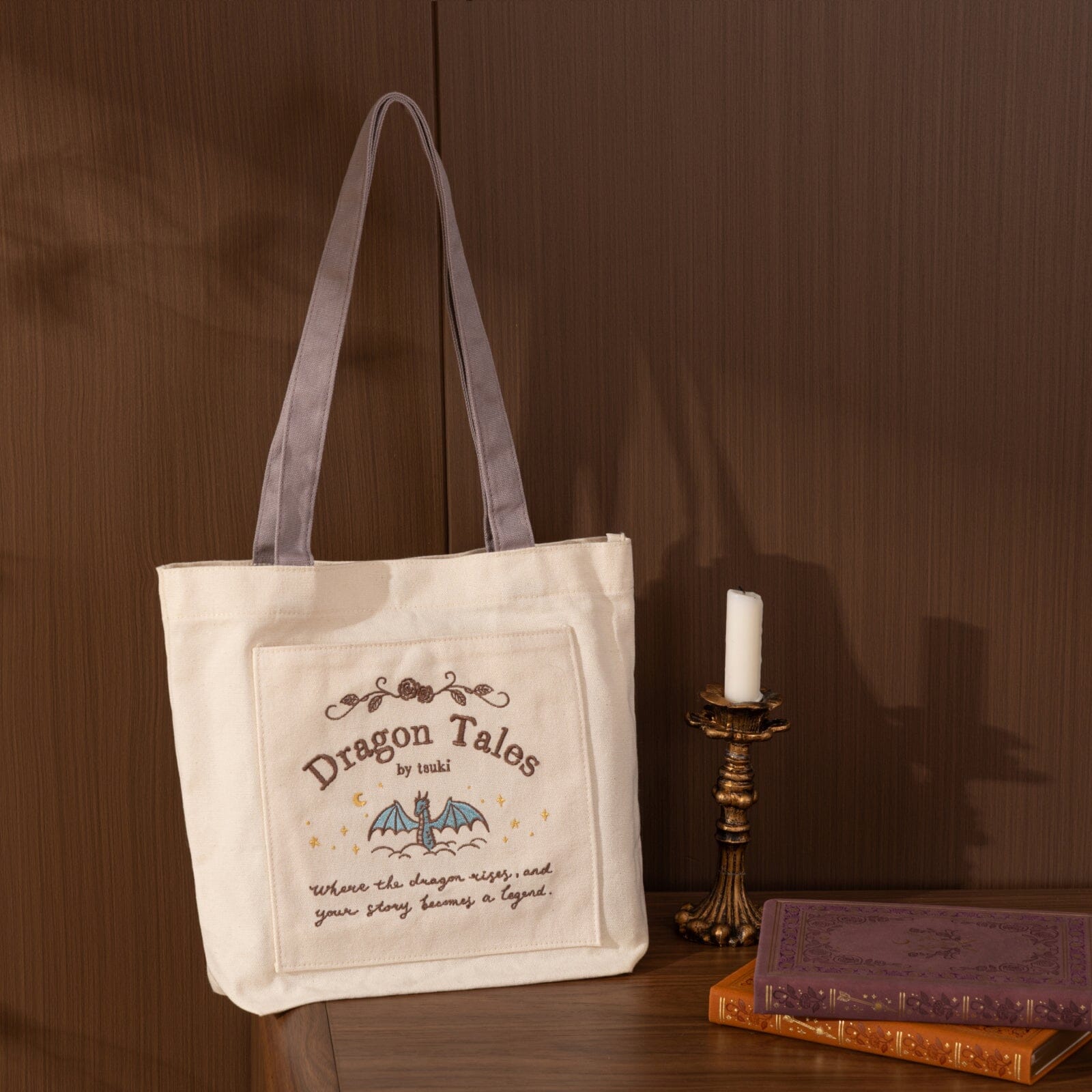 Tsuki ‘Dragon Tales’ Limited Edition Embroidered Tote Bag ☾