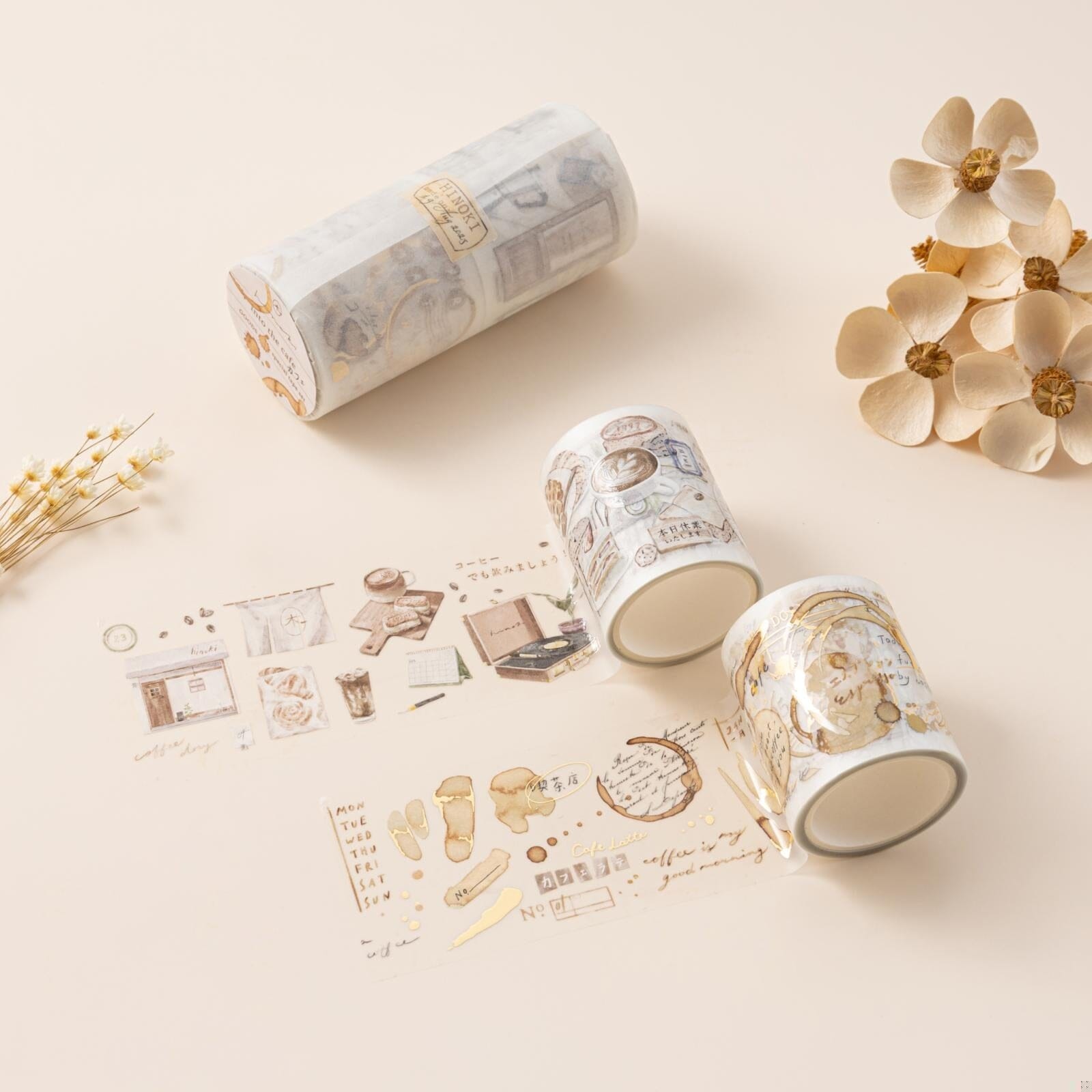 Hinoki - ‘Into the Cafe' PET Decorative Tape Set