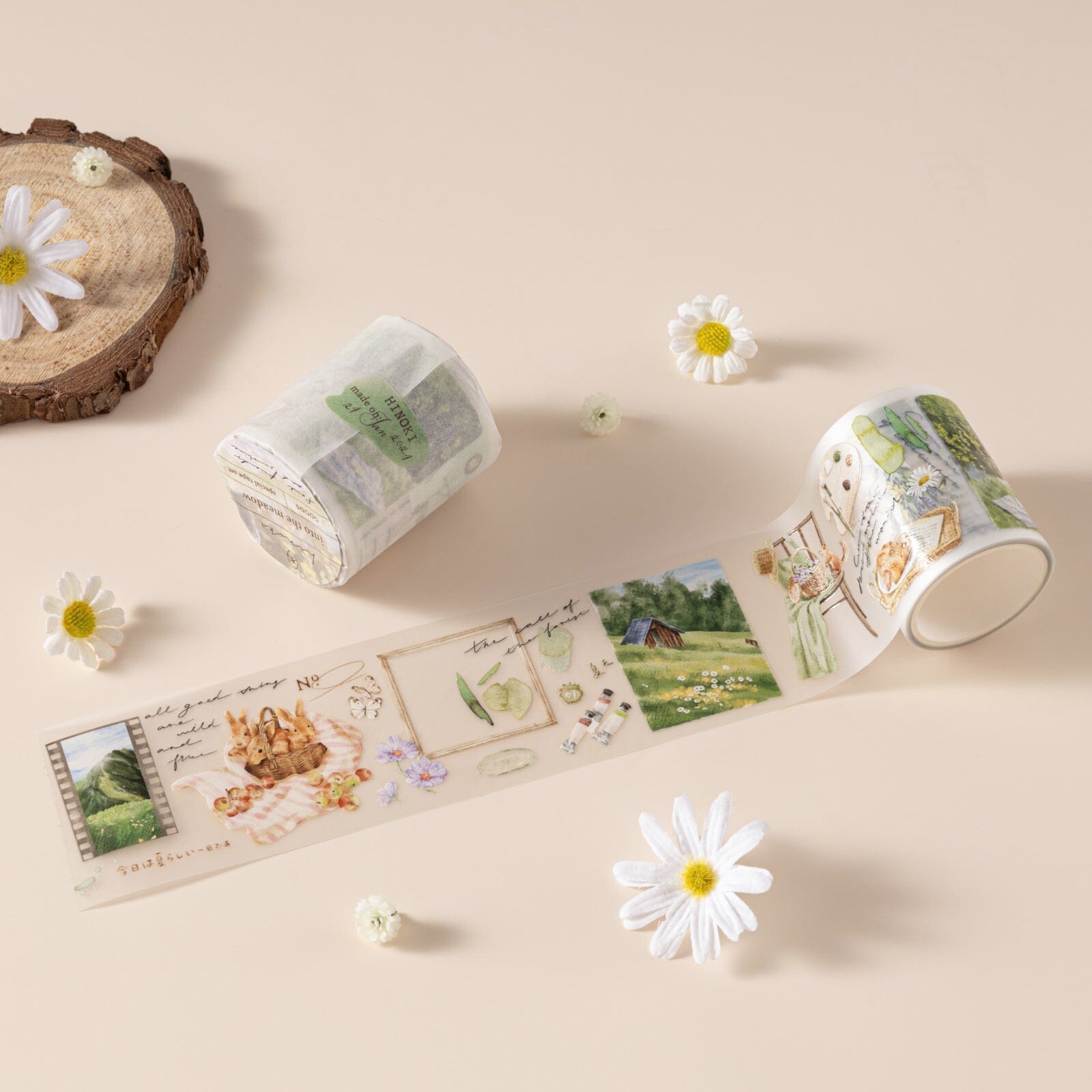 Hinoki - ‘Into the Meadow’ PET Decorative Tape - Meadow Picnic